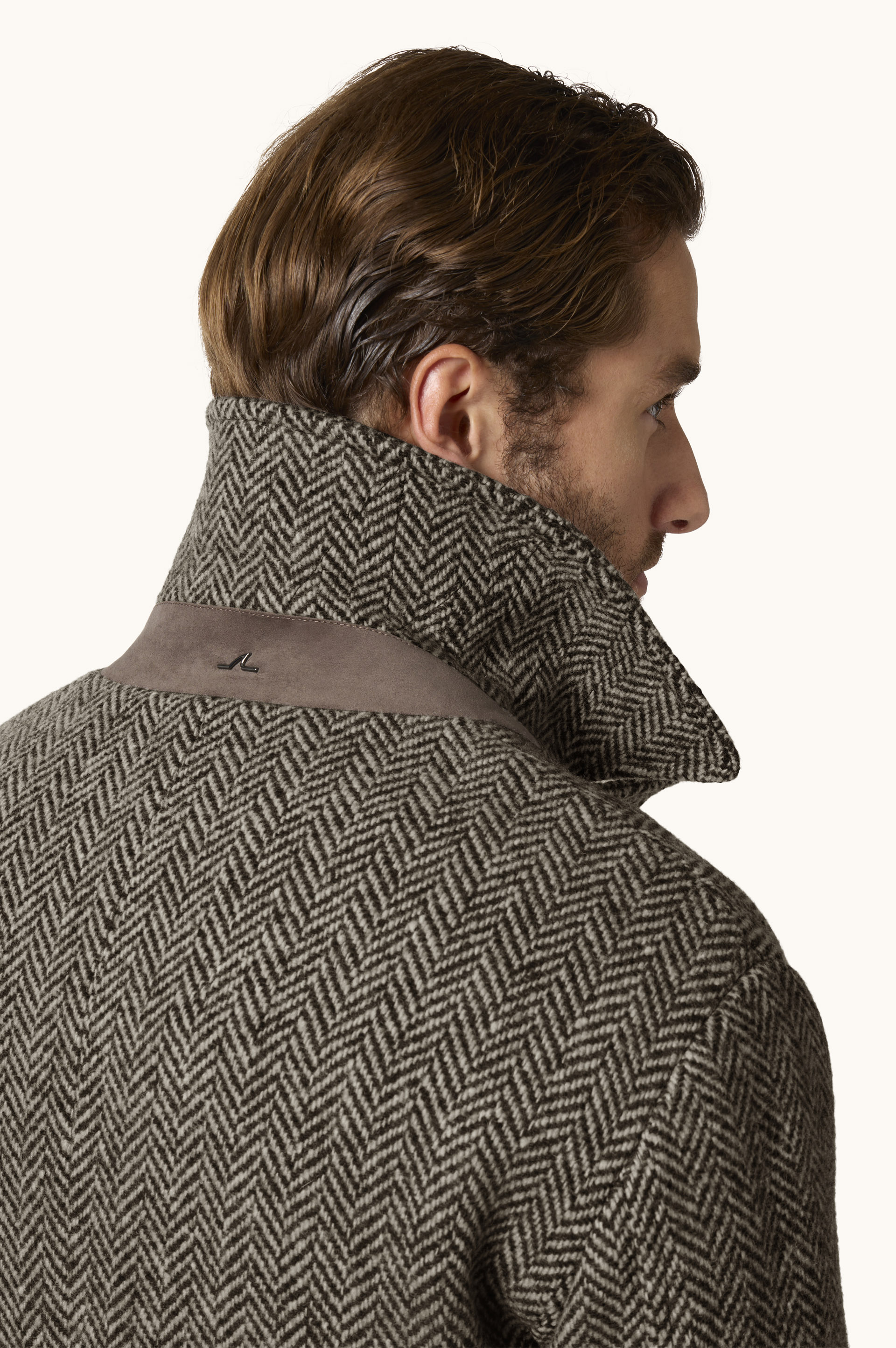 Chevron Wool Peacoat with Alcantara&reg; Details image number 7