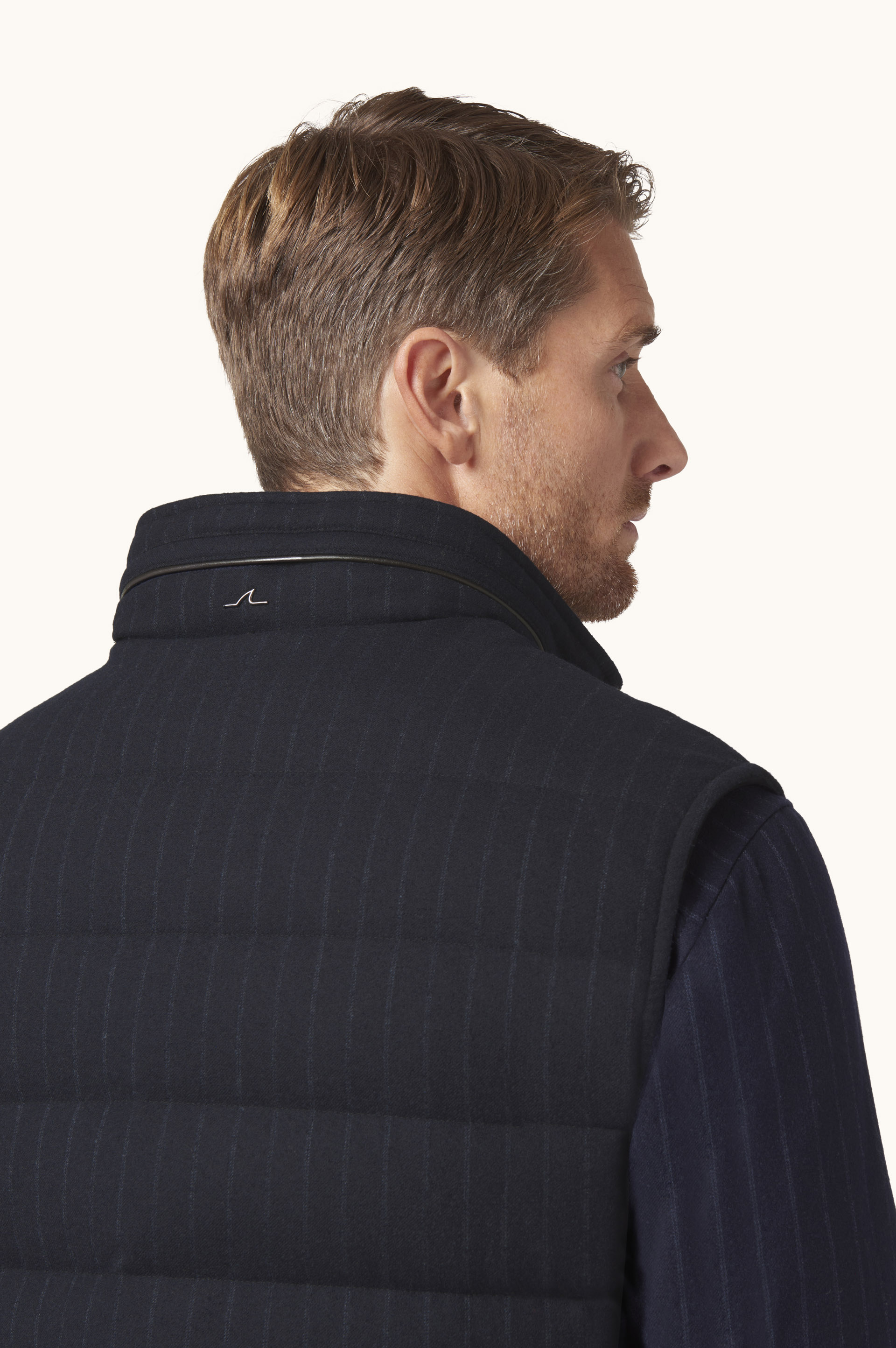 Pinstriped Wool Quilted Gilet image number 7