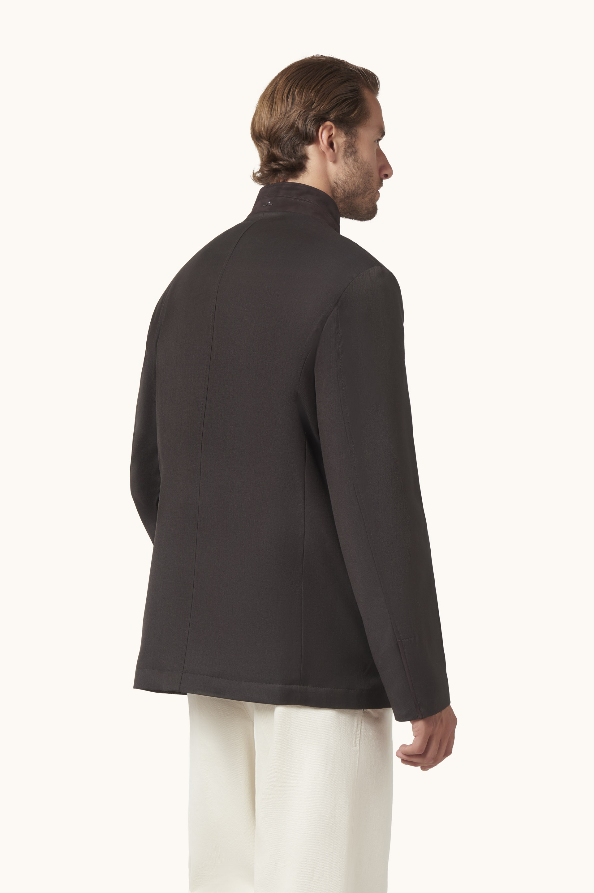 Field jacket de lana con detalles en ante image number 3