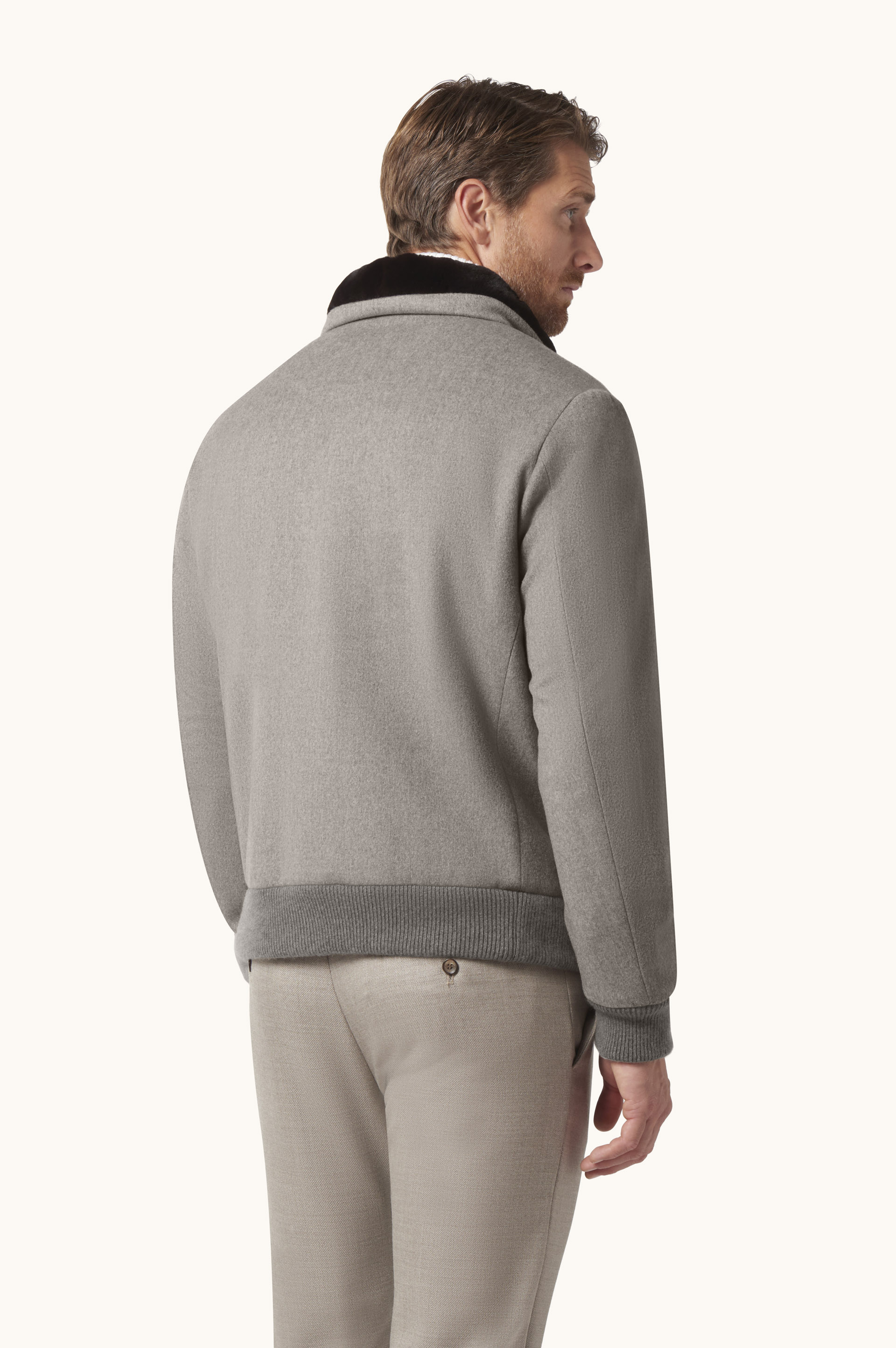 Cashmere Blouson with Suede Details image number 3