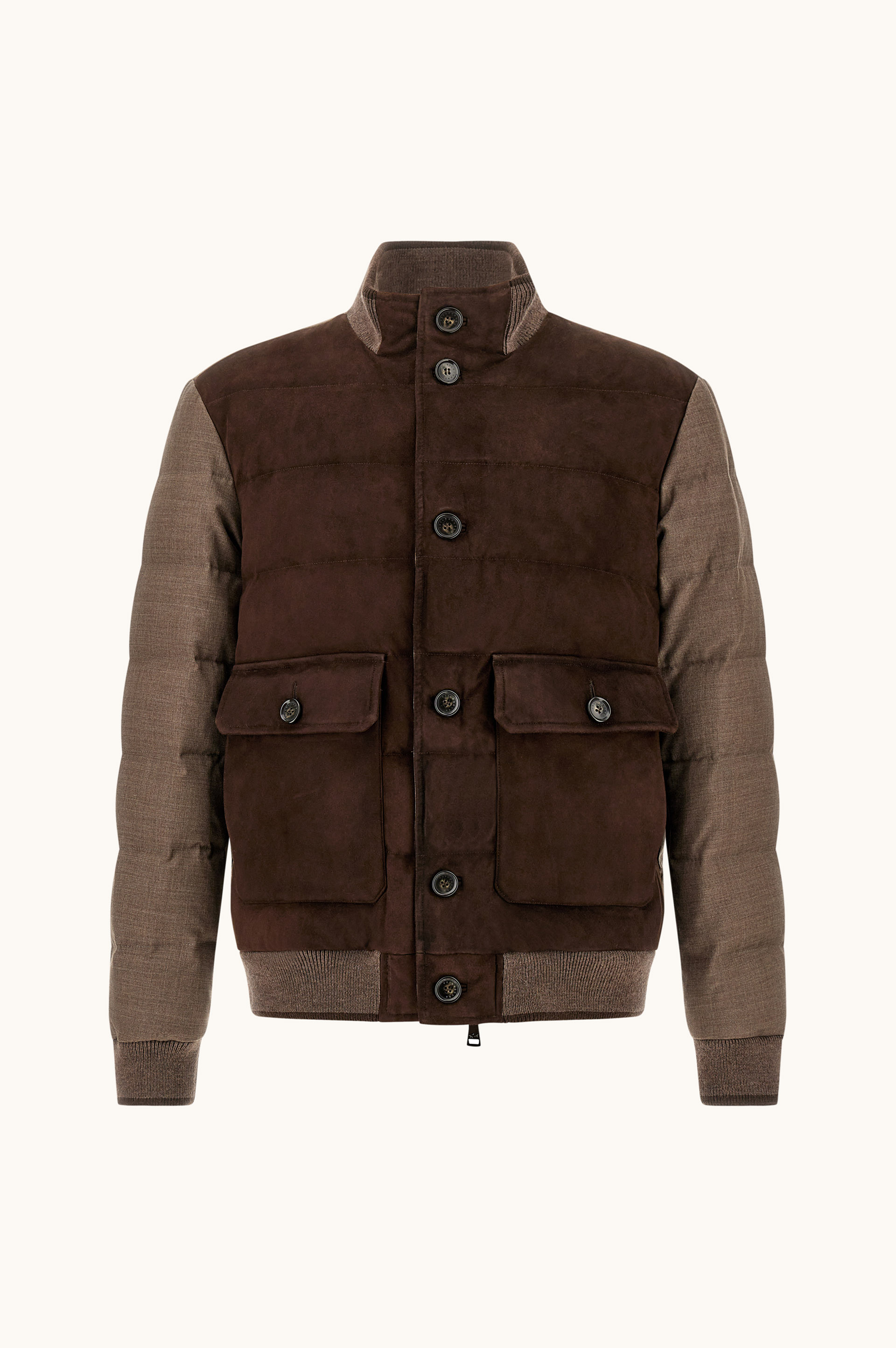 Bomber matelass&eacute; en Aqualeather su&eacute;d&eacute; et laine image number 0