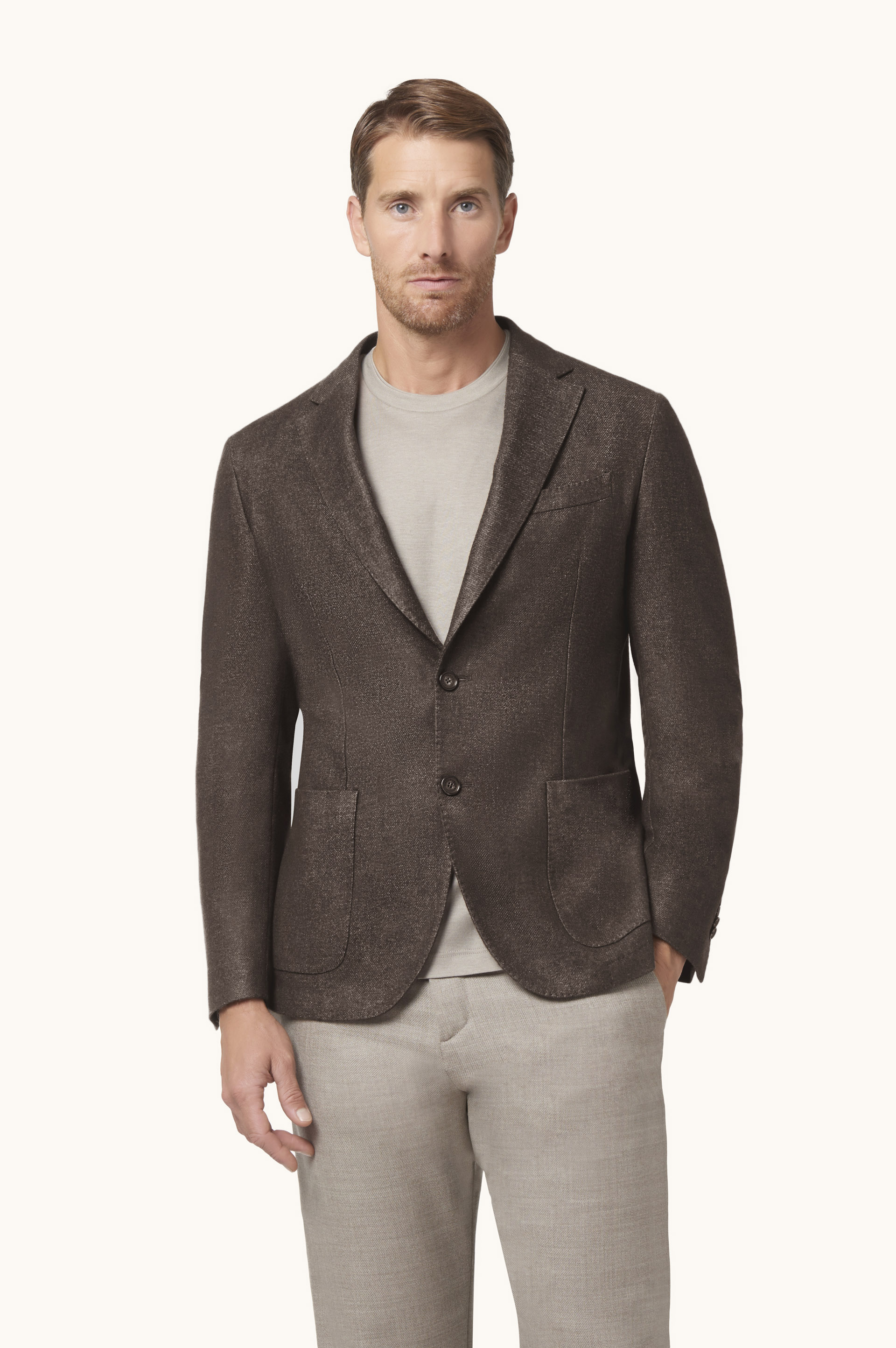 Blazer de botonadura sencilla en lana y cachemira image number 0