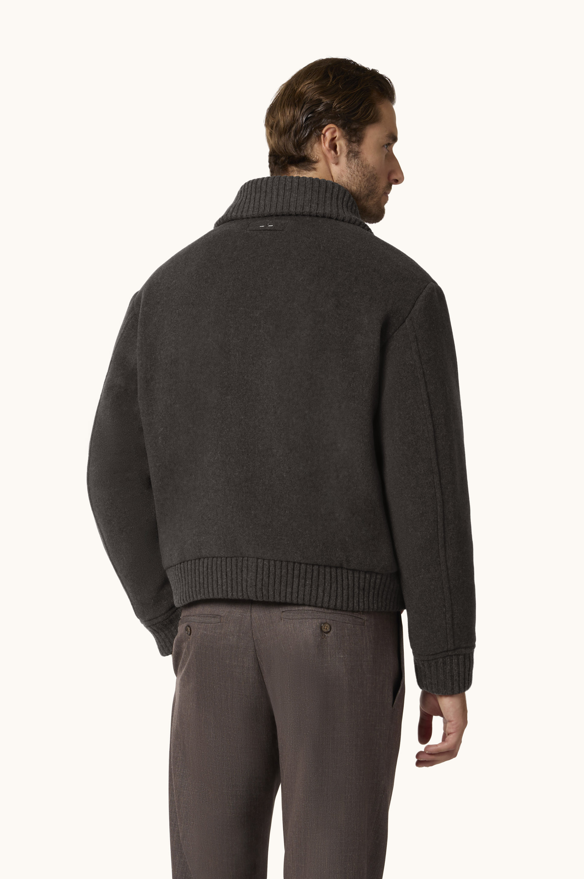 Wool and Cashmere Bomber Jacket image number 3