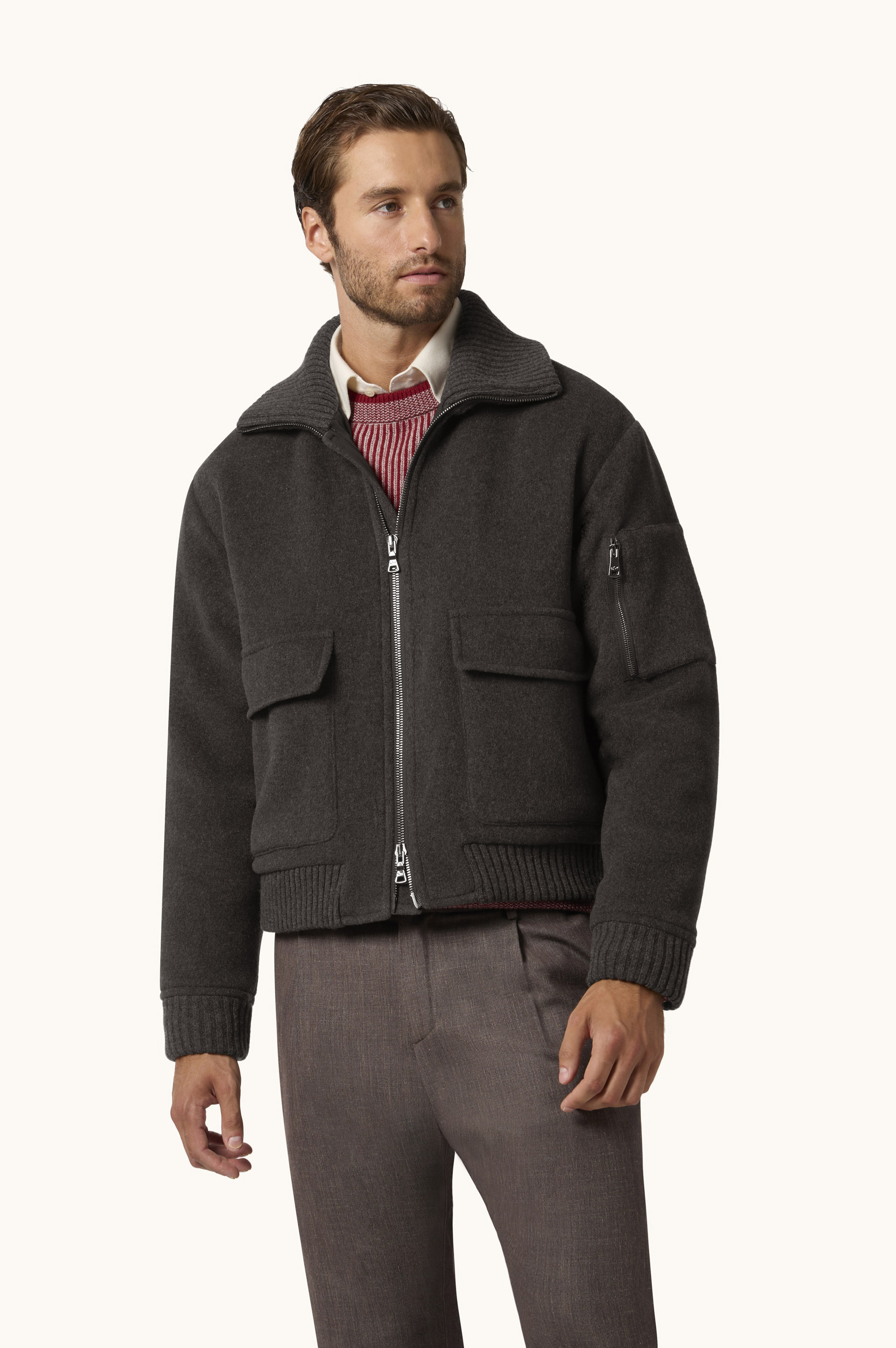 Wool and Cashmere Bomber Jacket image number 0