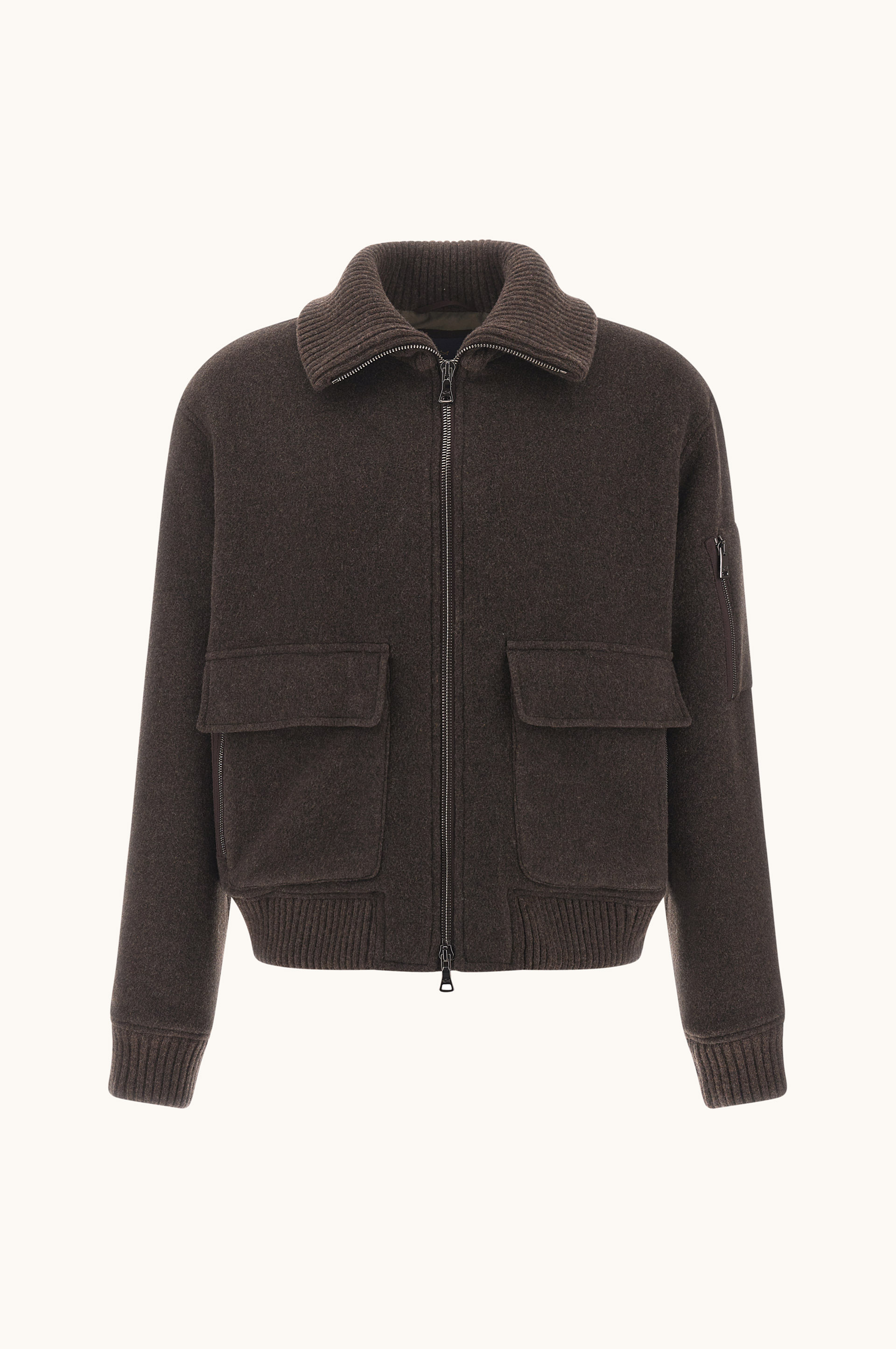 Wool and Cashmere Bomber Jacket image number 1