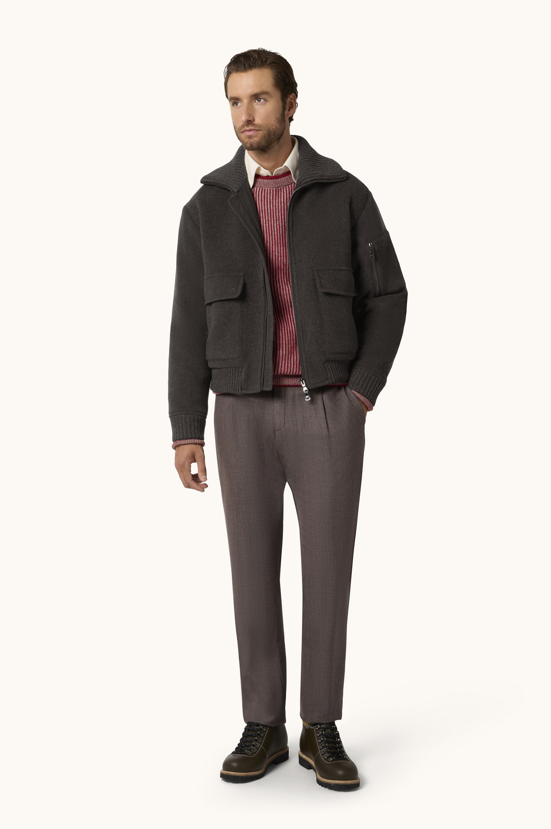 Wool and Cashmere Bomber Jacket image number 2