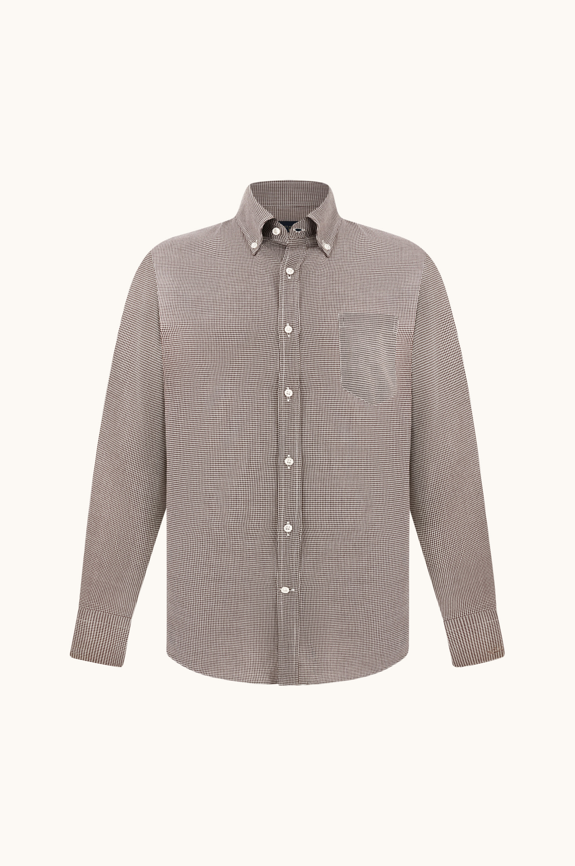 X-Soft cotton shirt with small check pattern image number 1