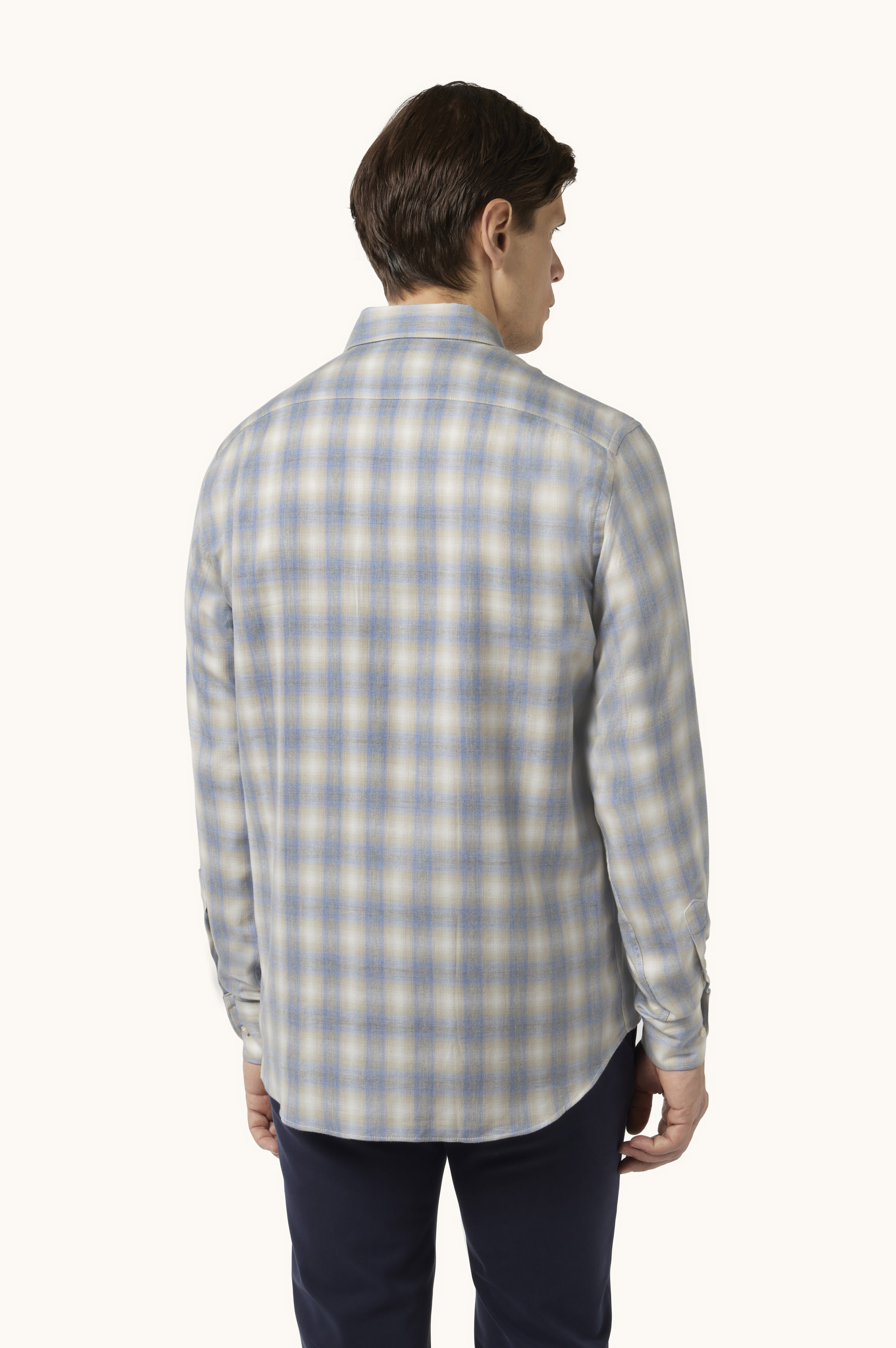X-Soft Cotton Flannel Shirt with Checked Pattern image number 3