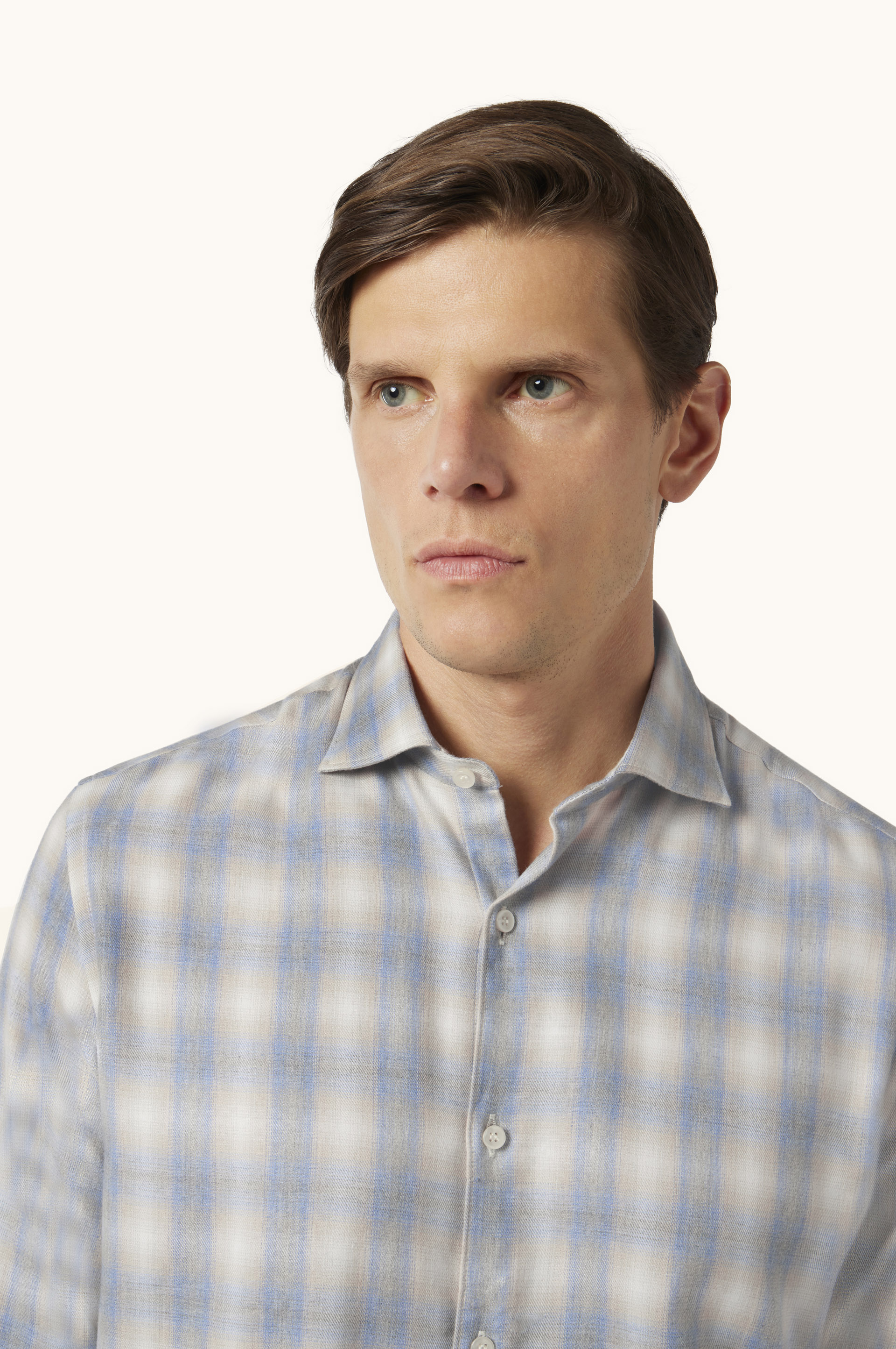 X-Soft Cotton Flannel Shirt with Checked Pattern image number 4