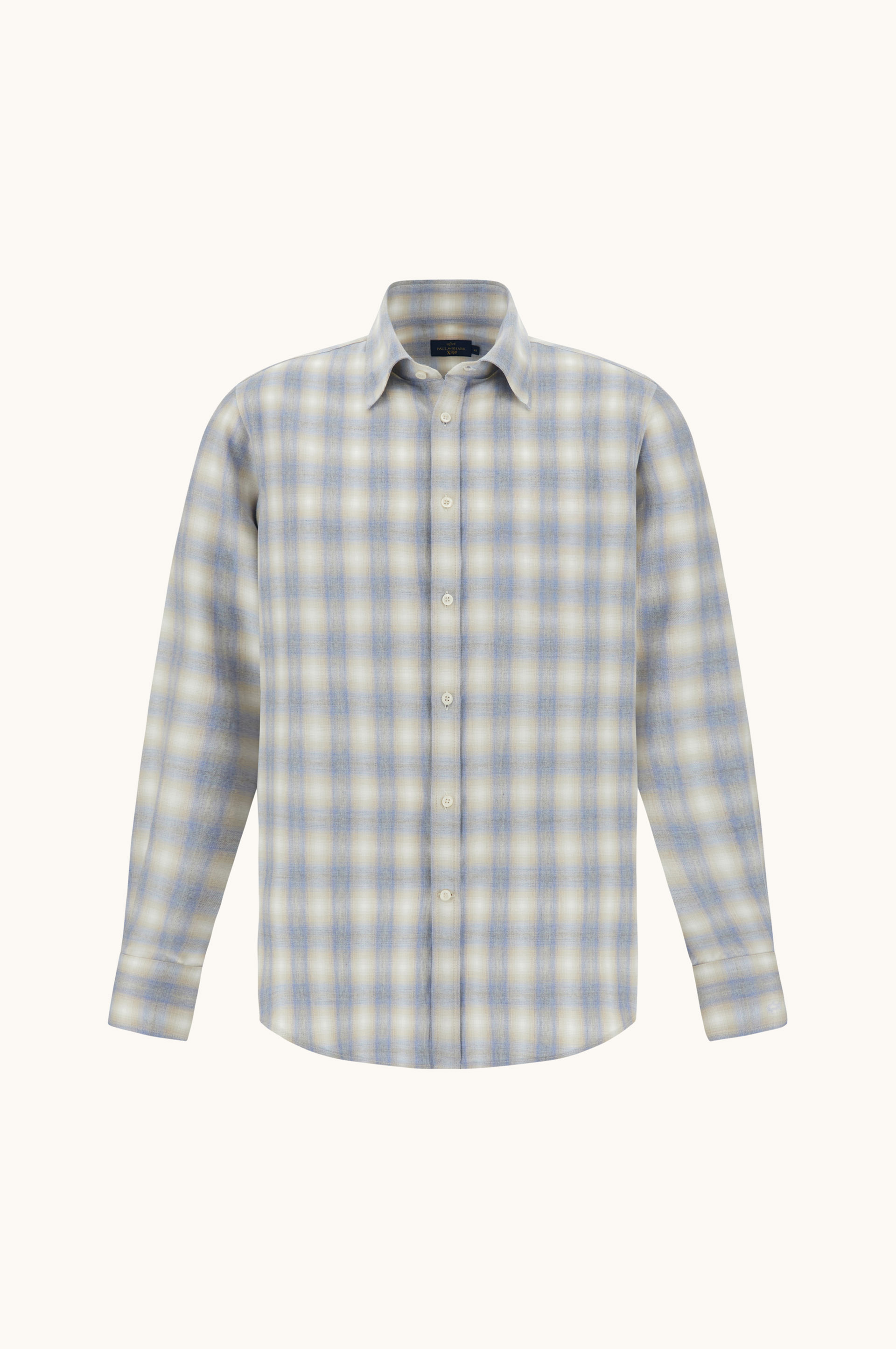 X-Soft Cotton Flannel Shirt with Checked Pattern image number 1
