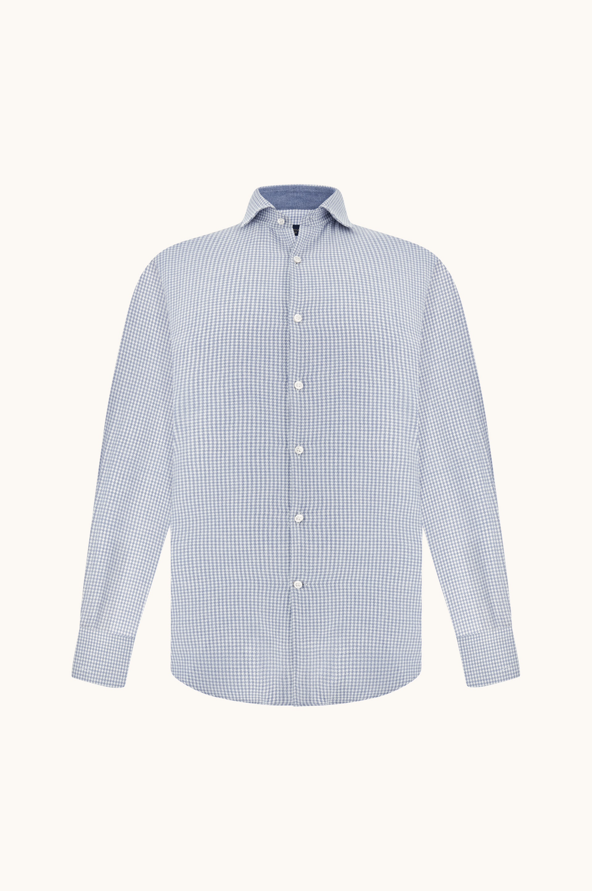 Camisa X-Soft en franela de algod&oacute;n con motivo pied de poule image number 1