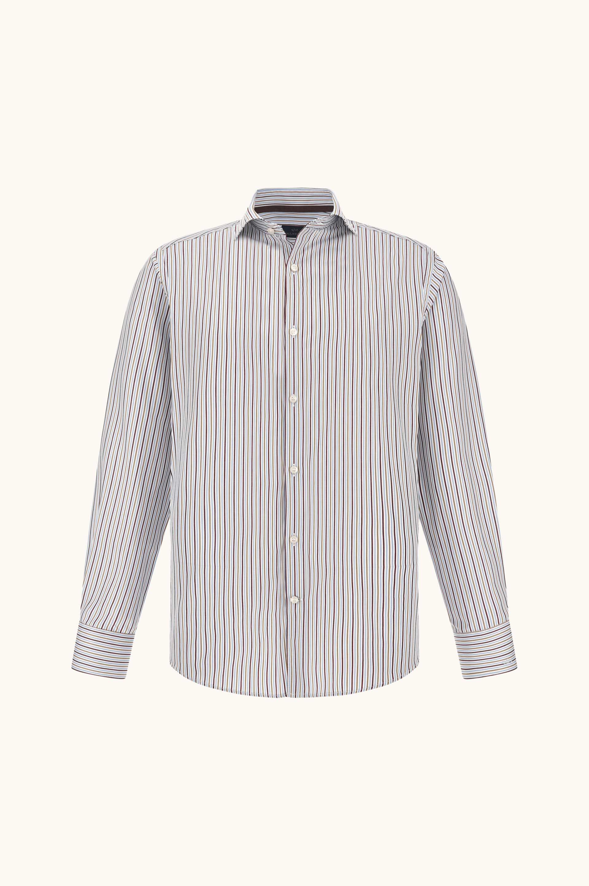 Camisa de twill de algod&oacute;n con motivo de rayas image number 0