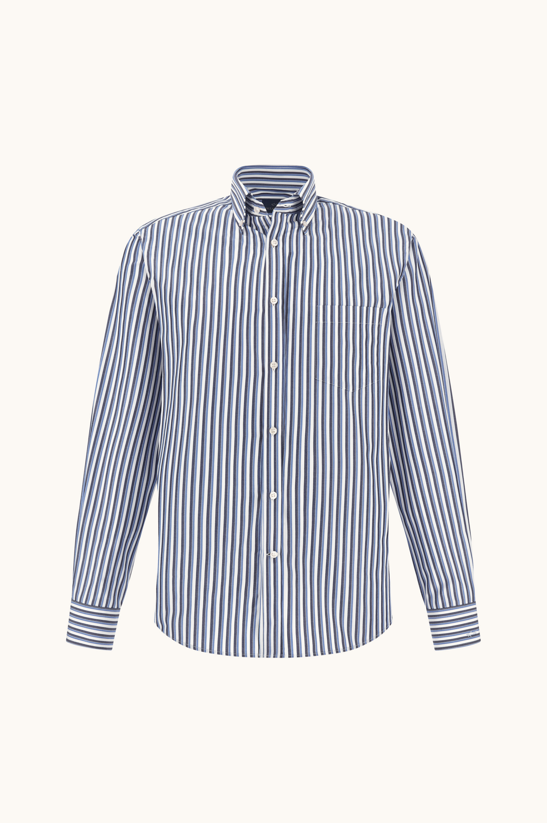 Cotton Poplin Shirt with Striped Pattern image number 0