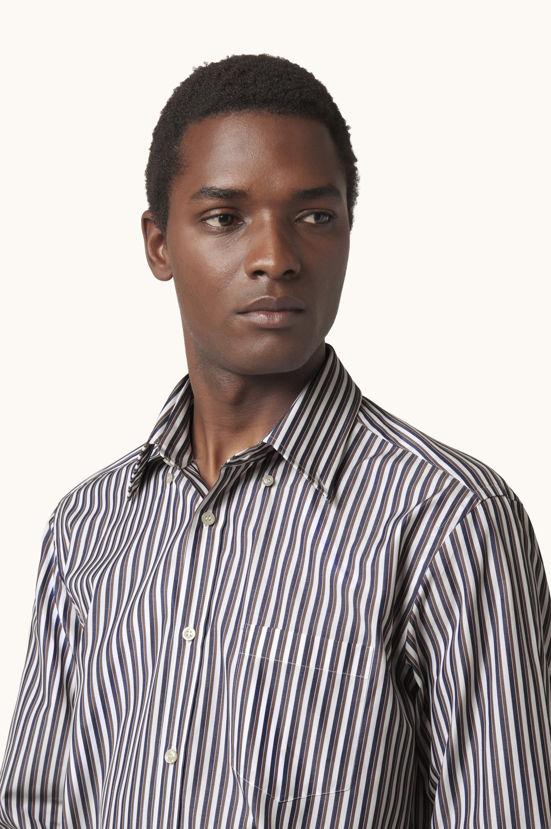 Cotton Poplin Shirt with Striped Pattern image number 4