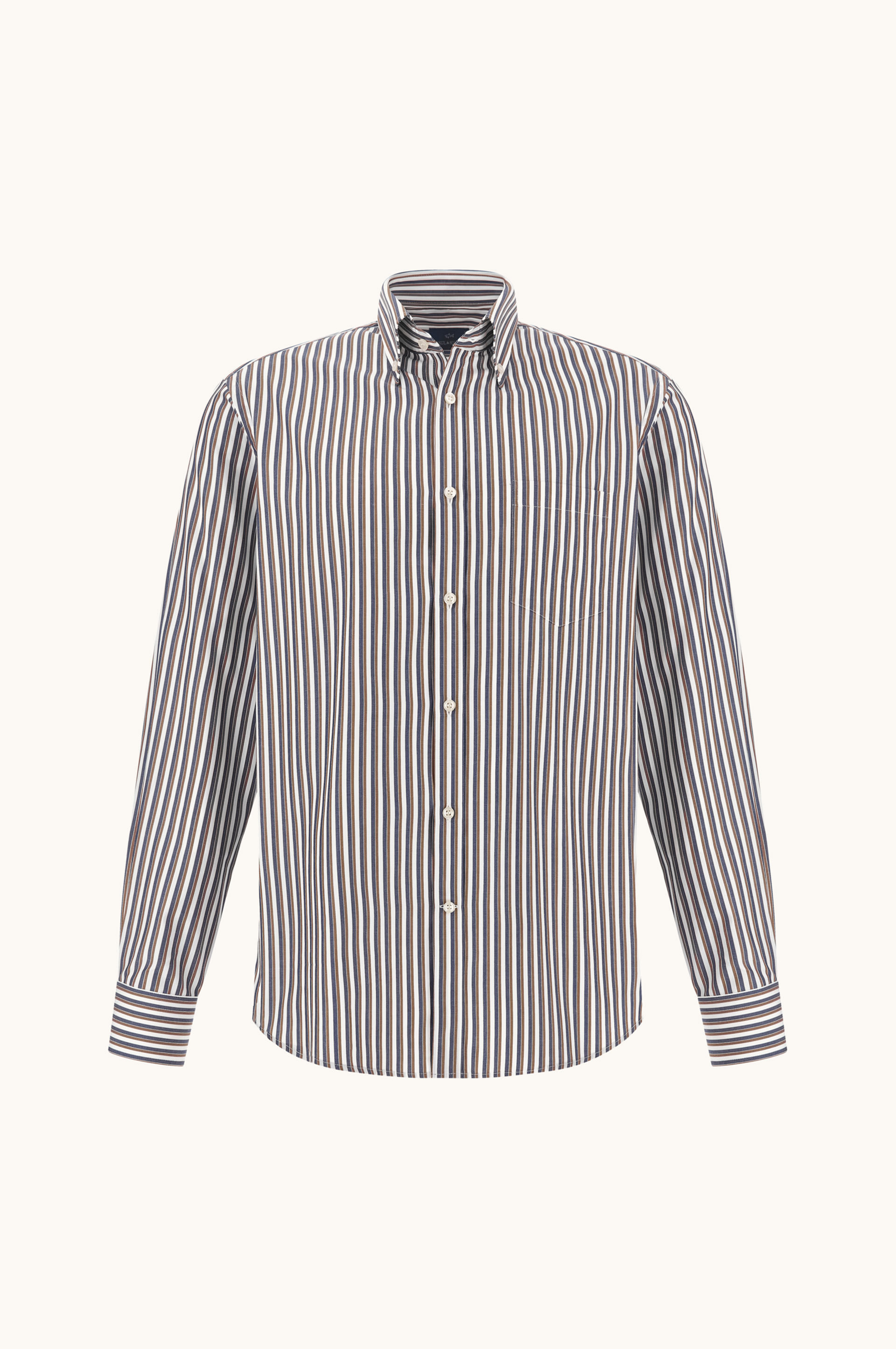 Cotton Poplin Shirt with Striped Pattern image number 1