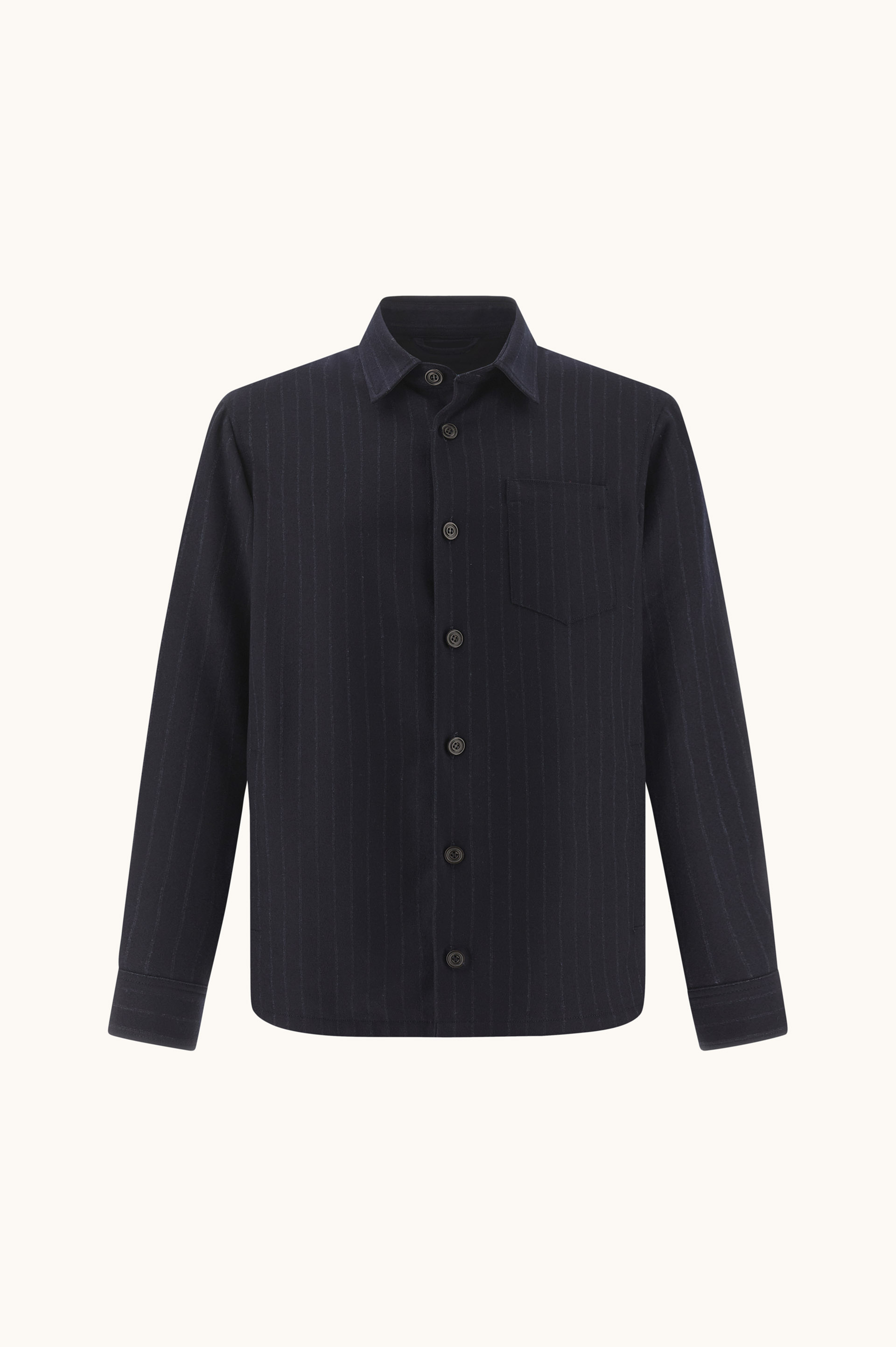 Sobrecamisa de lana con raya diplom&aacute;tica image number 0