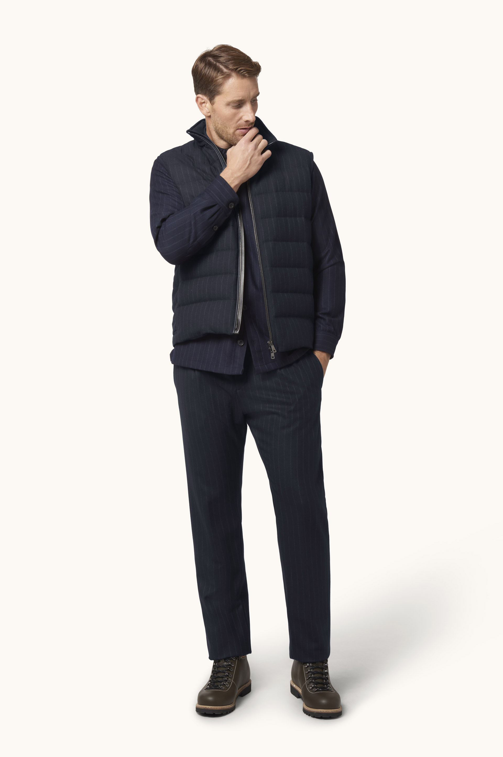 Pinstripe Wool Lucca Trousers image number 1
