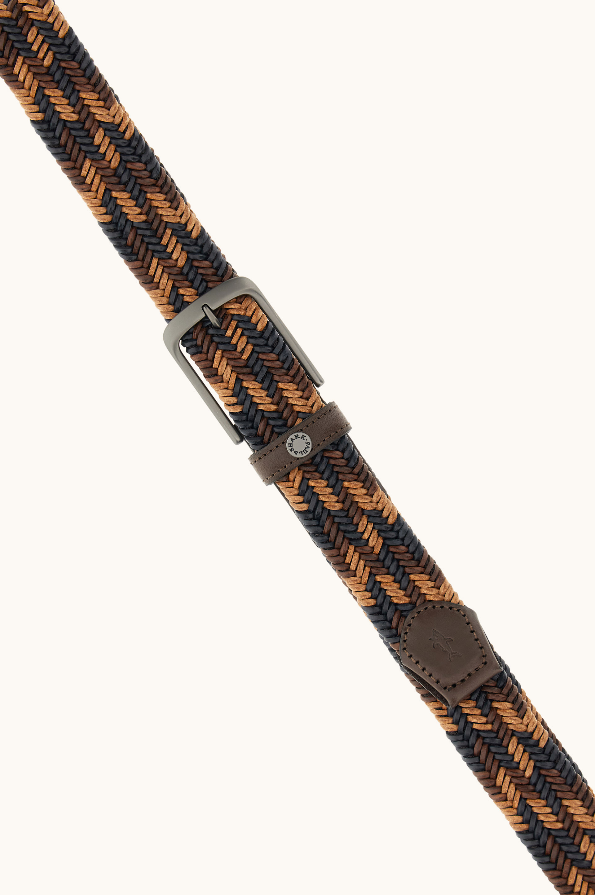 Braided elastic waistband with leather details image number 1