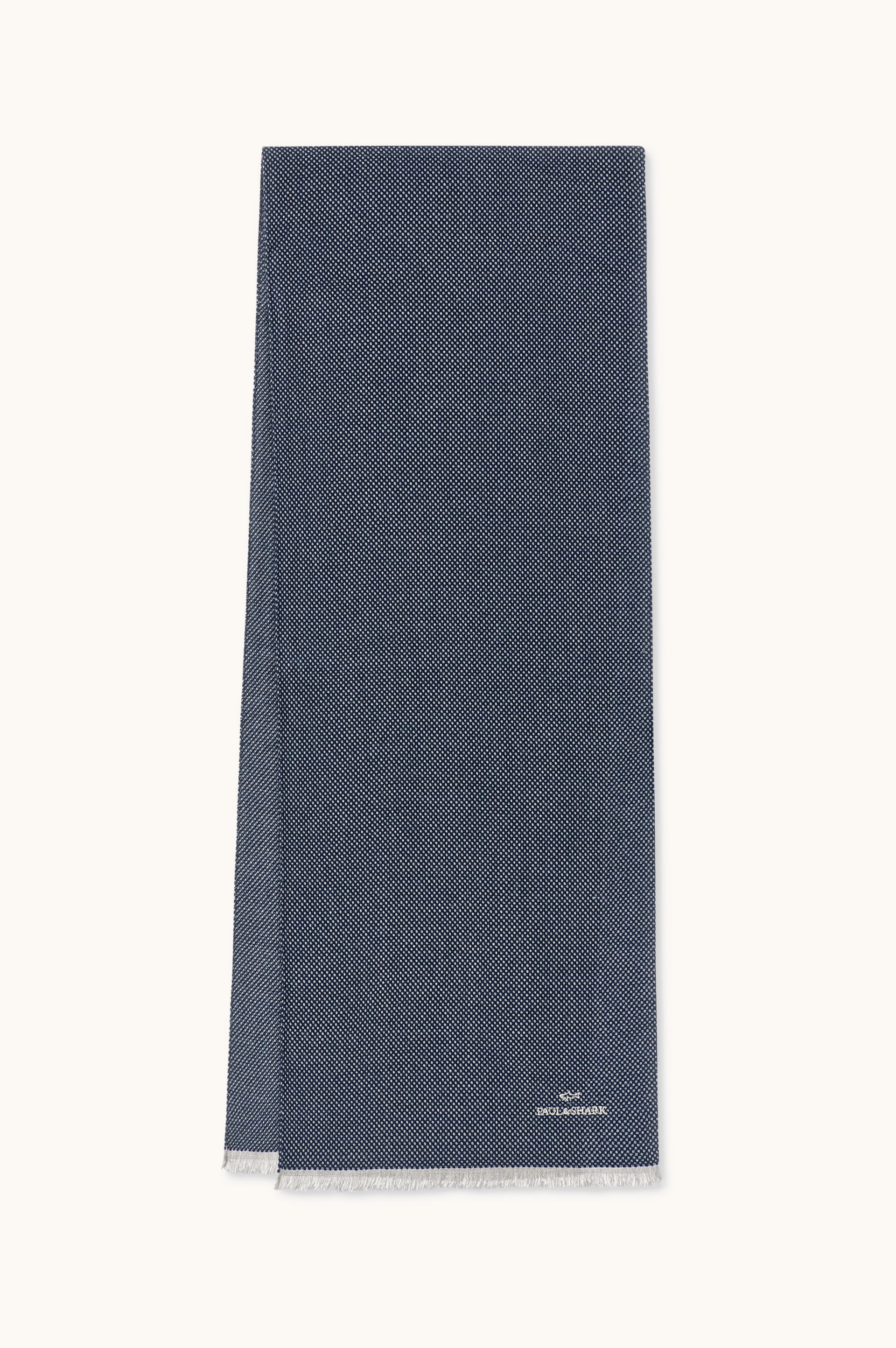 Wool scarf with logo embroidery image number 0