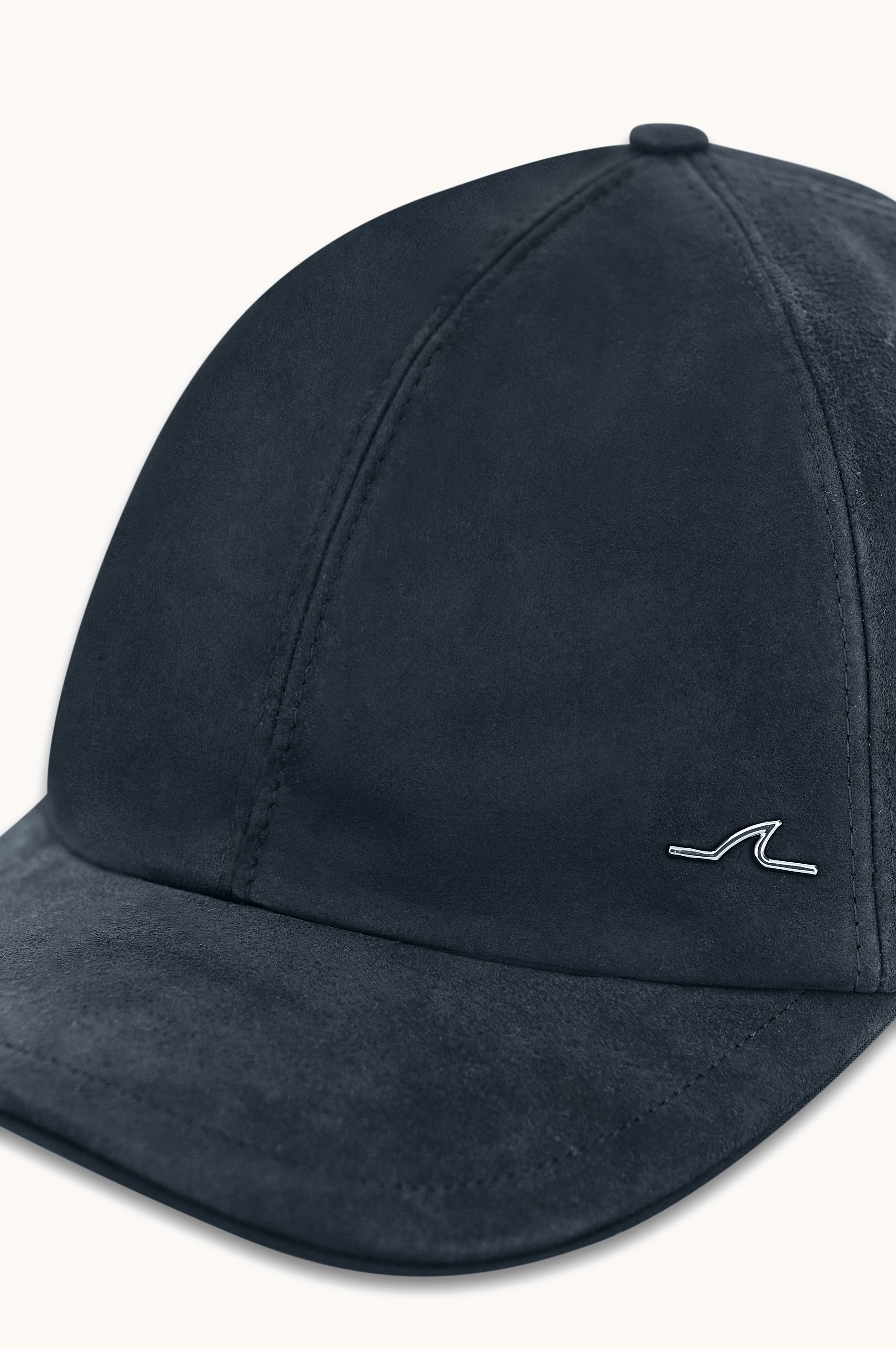 Aqualeather Suede Baseball Cap with Metal Shark Fin image number 1