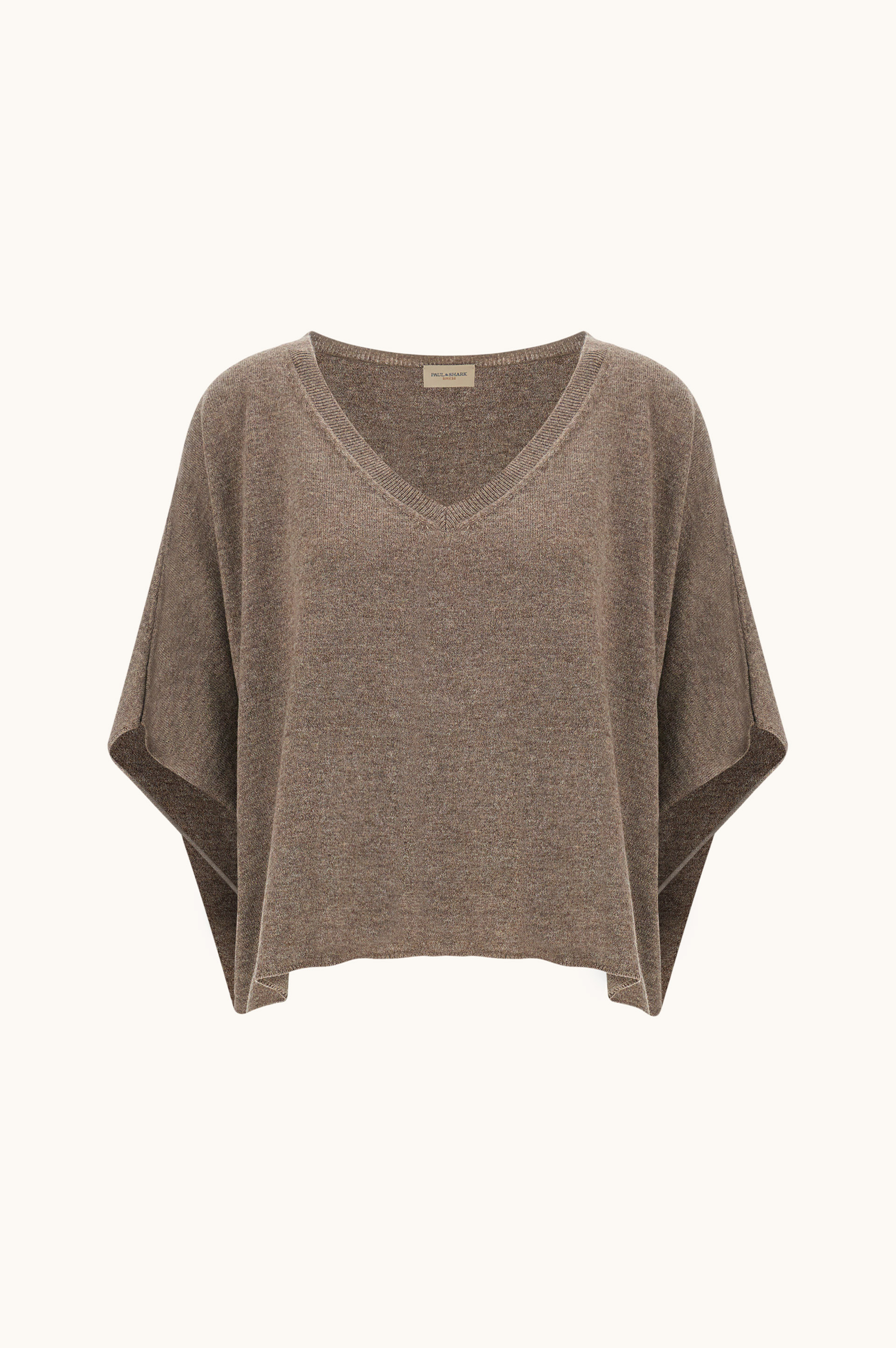 Wool and cashmere sweater with Kimono short sleeves image number 1