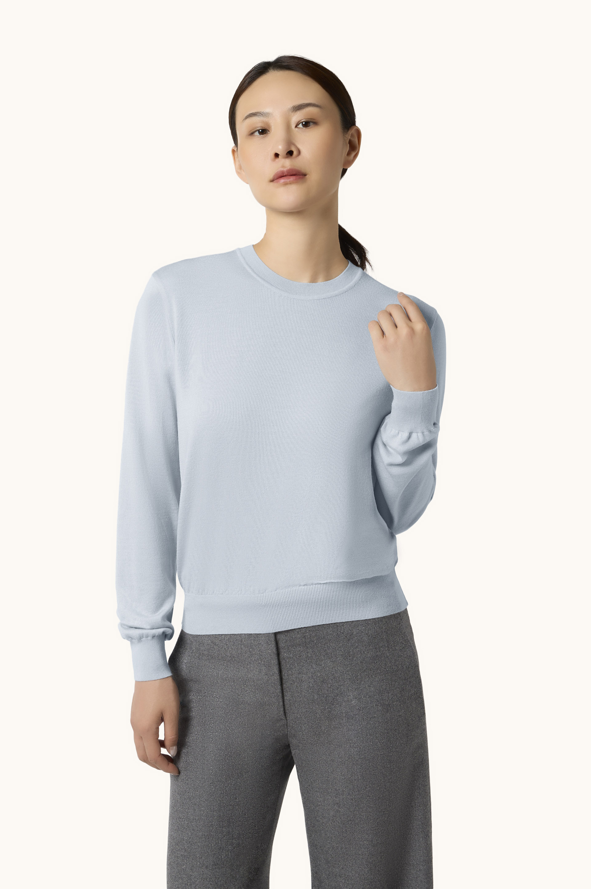 Wool and Silk Crewneck Sweater image number 0