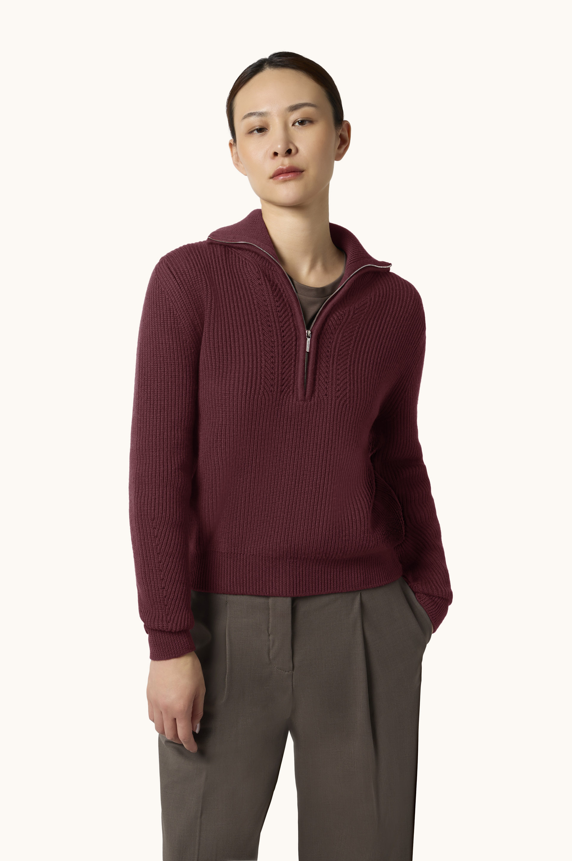 Wollpullover mit Halbrei&szlig;verschluss image number 0