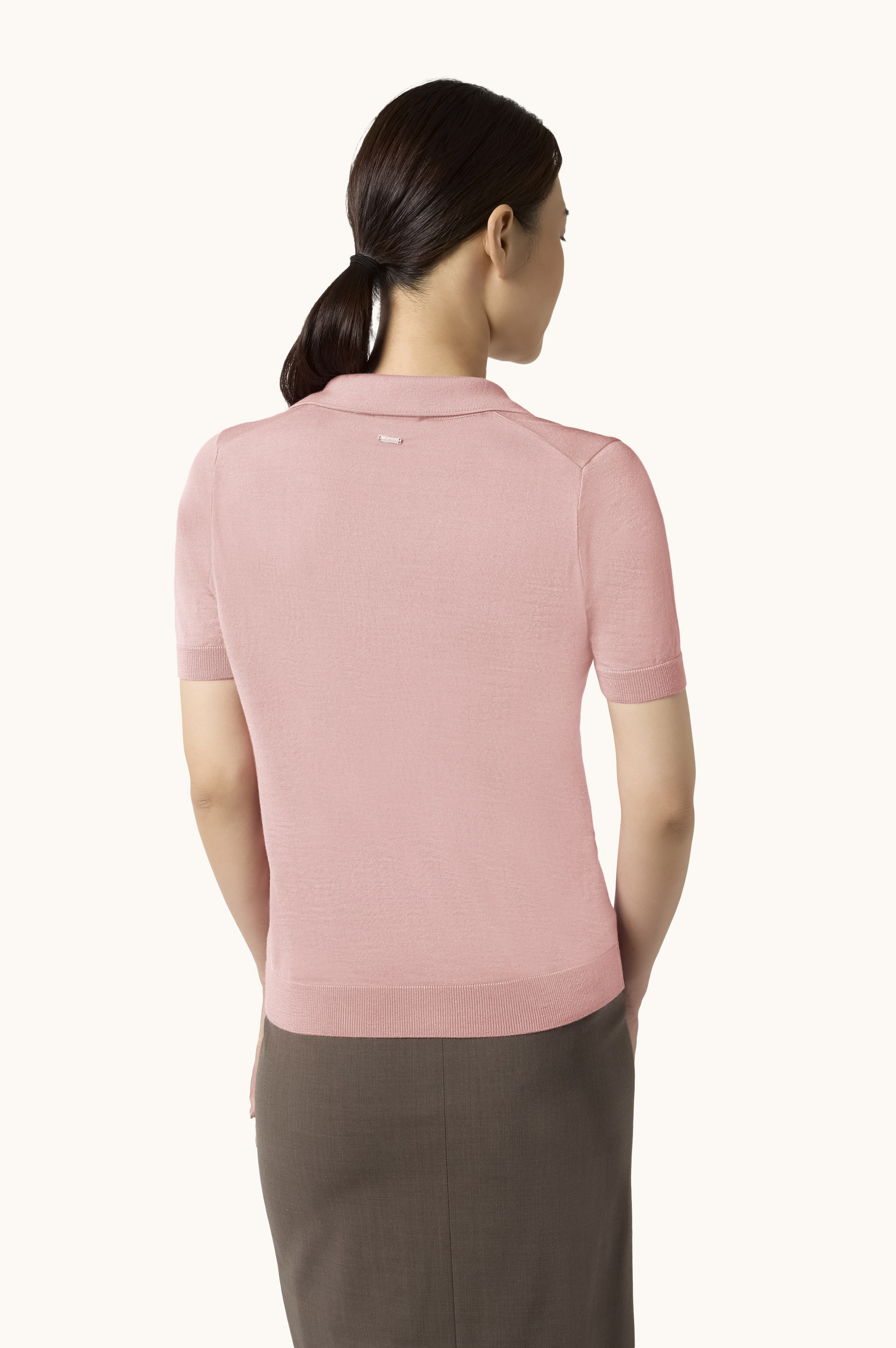 Wool and Silk Open-Collar Polo image number 3