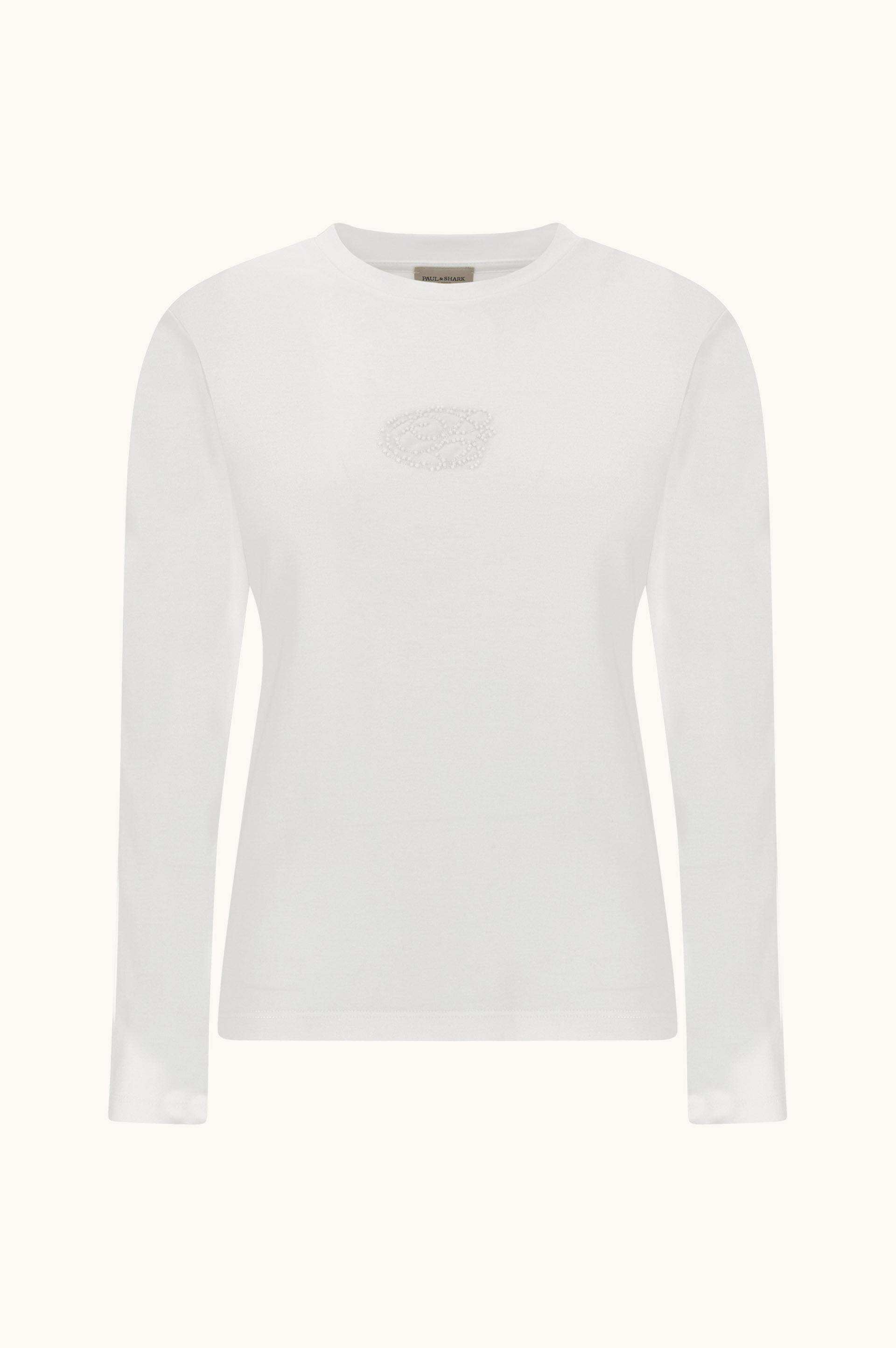 Supima&reg; Cotton Jersey T-Shirt with Beaded Logo Embroidery image number 0