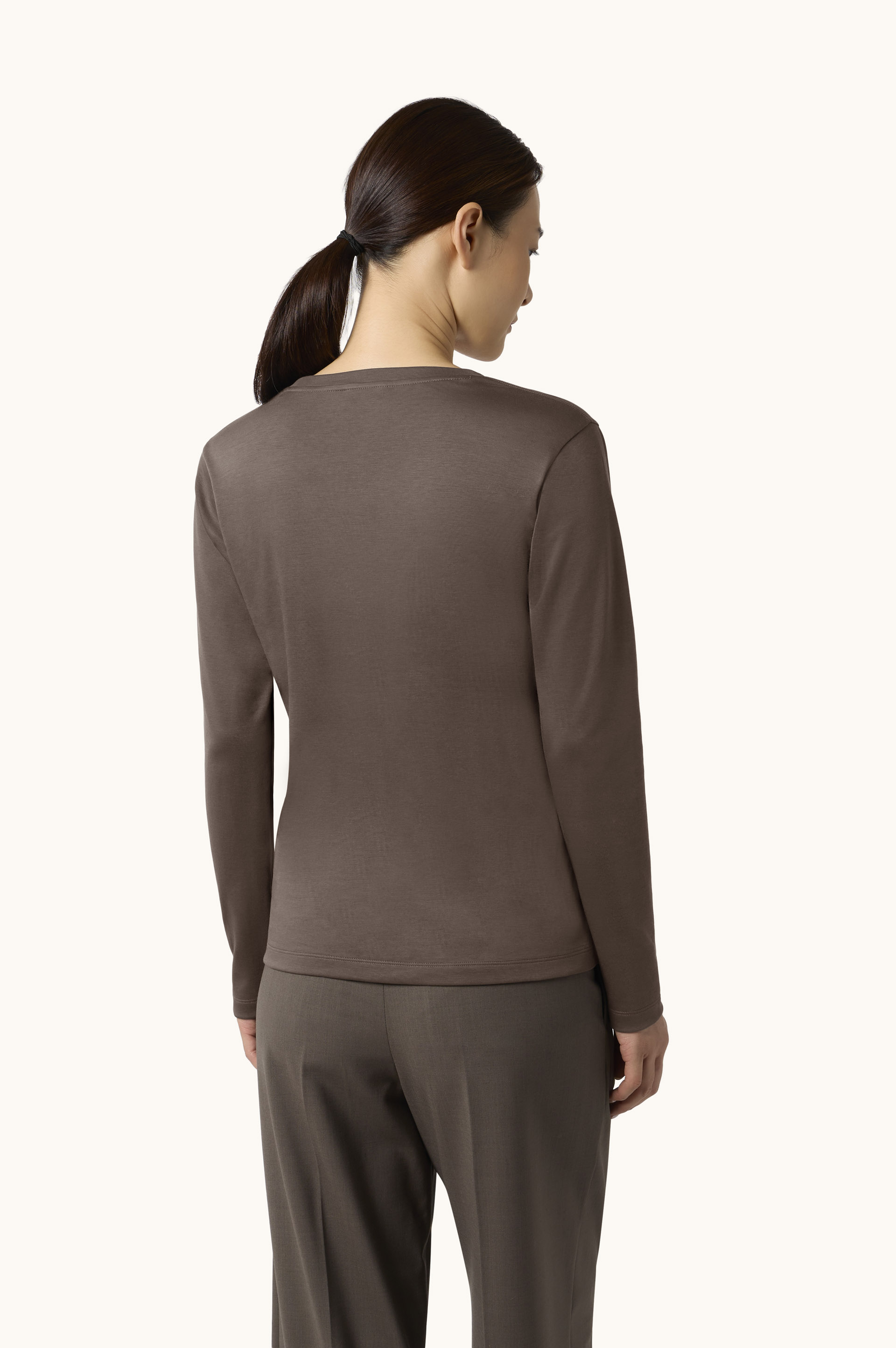 Supima&reg; Cotton Jersey T-Shirt with Beaded Logo Embroidery image number 3