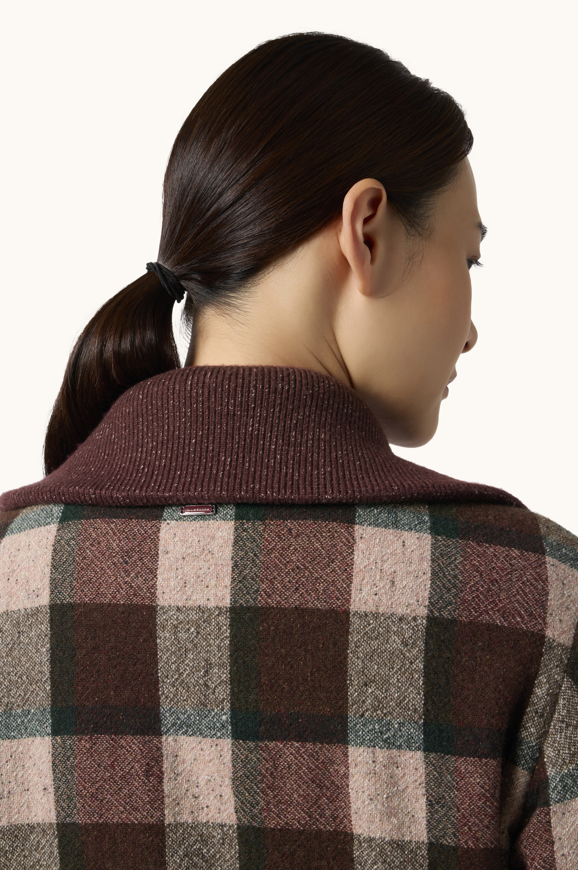 Wool Bomber Jacket with Check Pattern image number 7