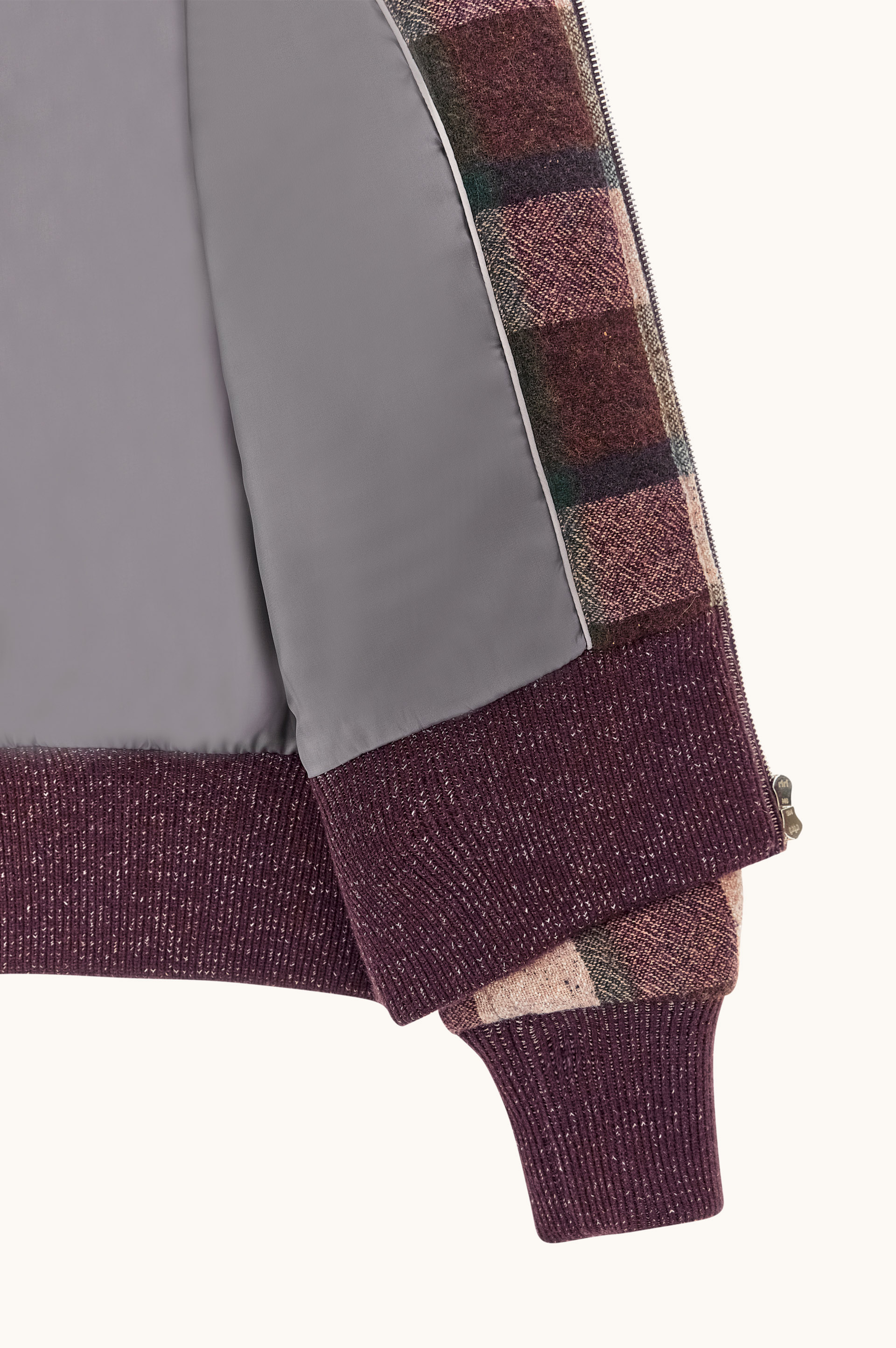 Wool Bomber Jacket with Check Pattern image number 5