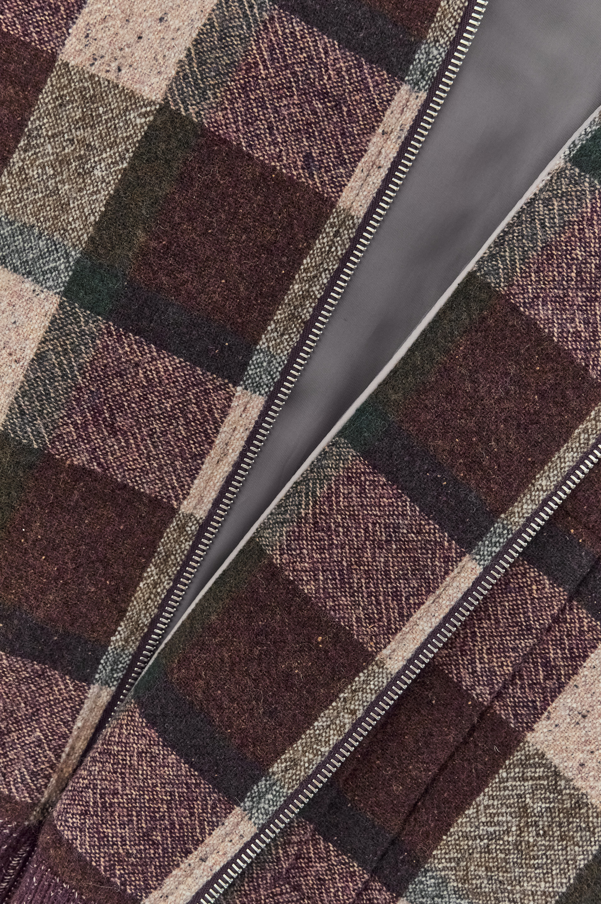 Wool Bomber Jacket with Check Pattern image number 6