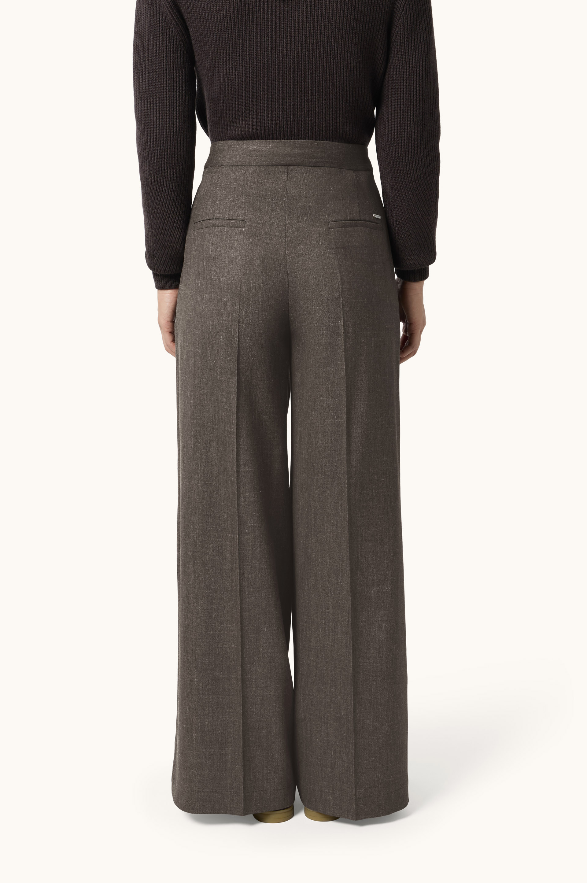 Pantal&oacute;n palazzo en Jersely&reg; con doble pinza image number 3