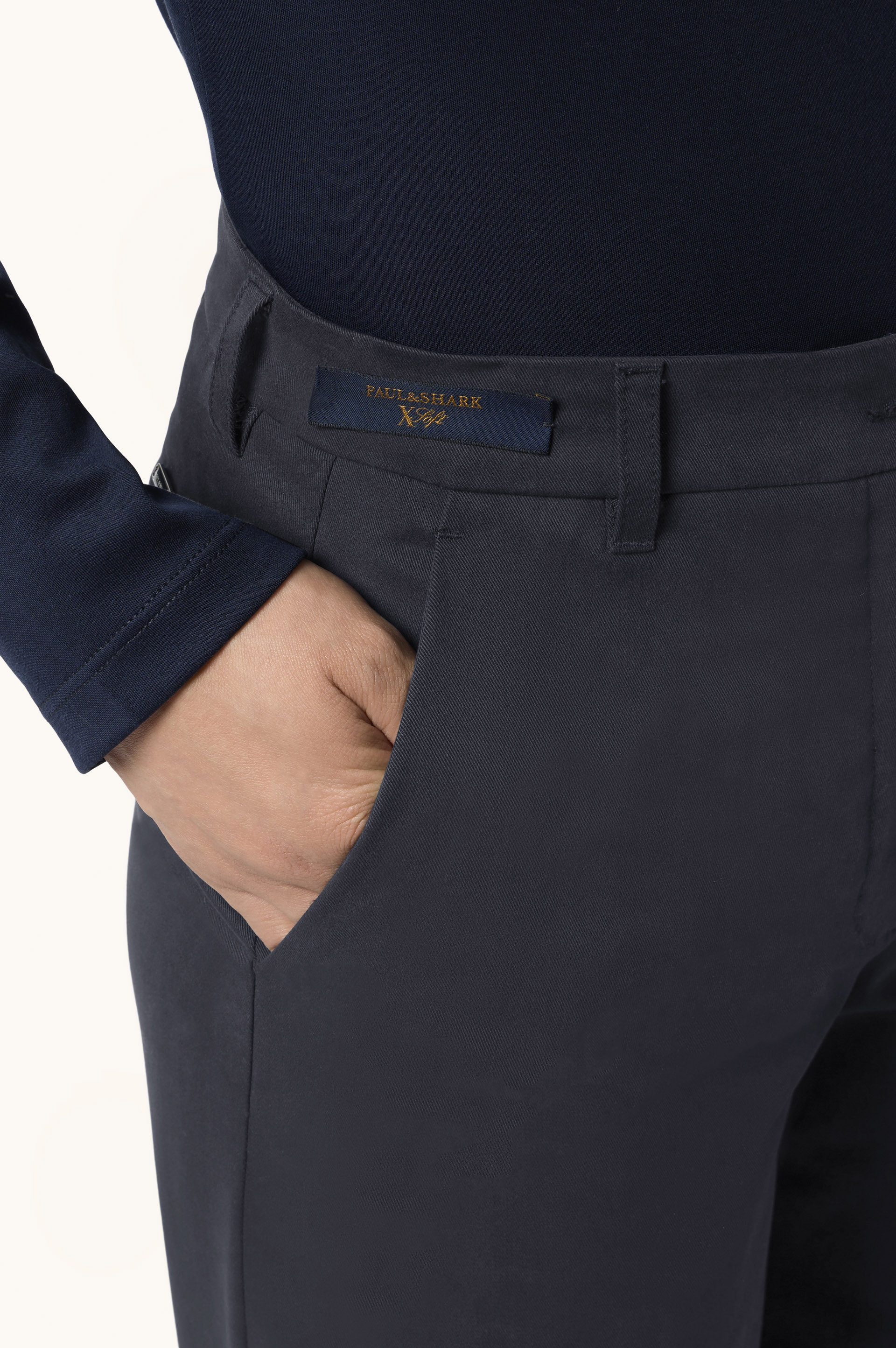 Stretch Cotton Twill Palazzo Trousers image number 4