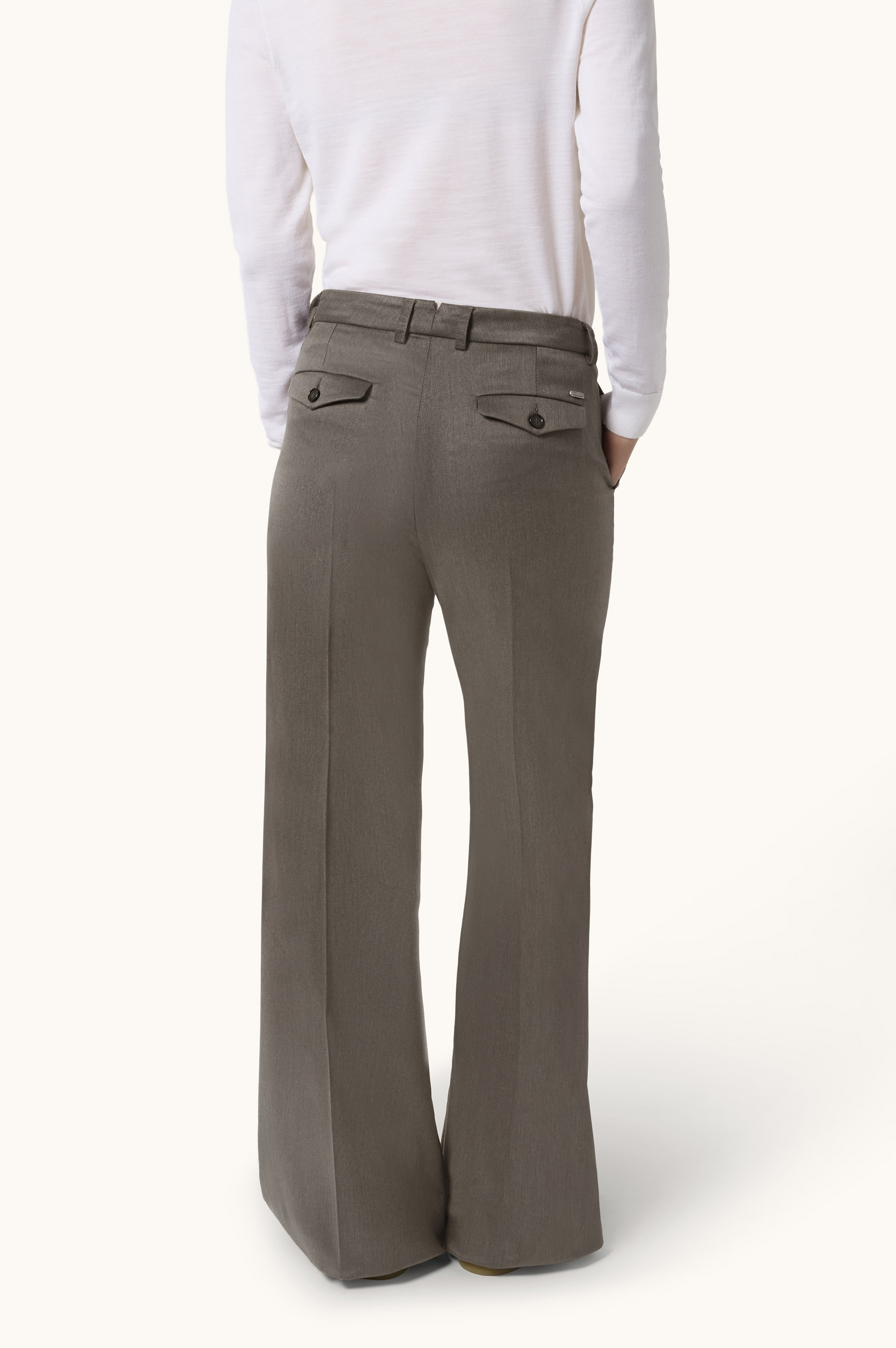 Palazzo Trousers in Wool Blend Twill image number 3