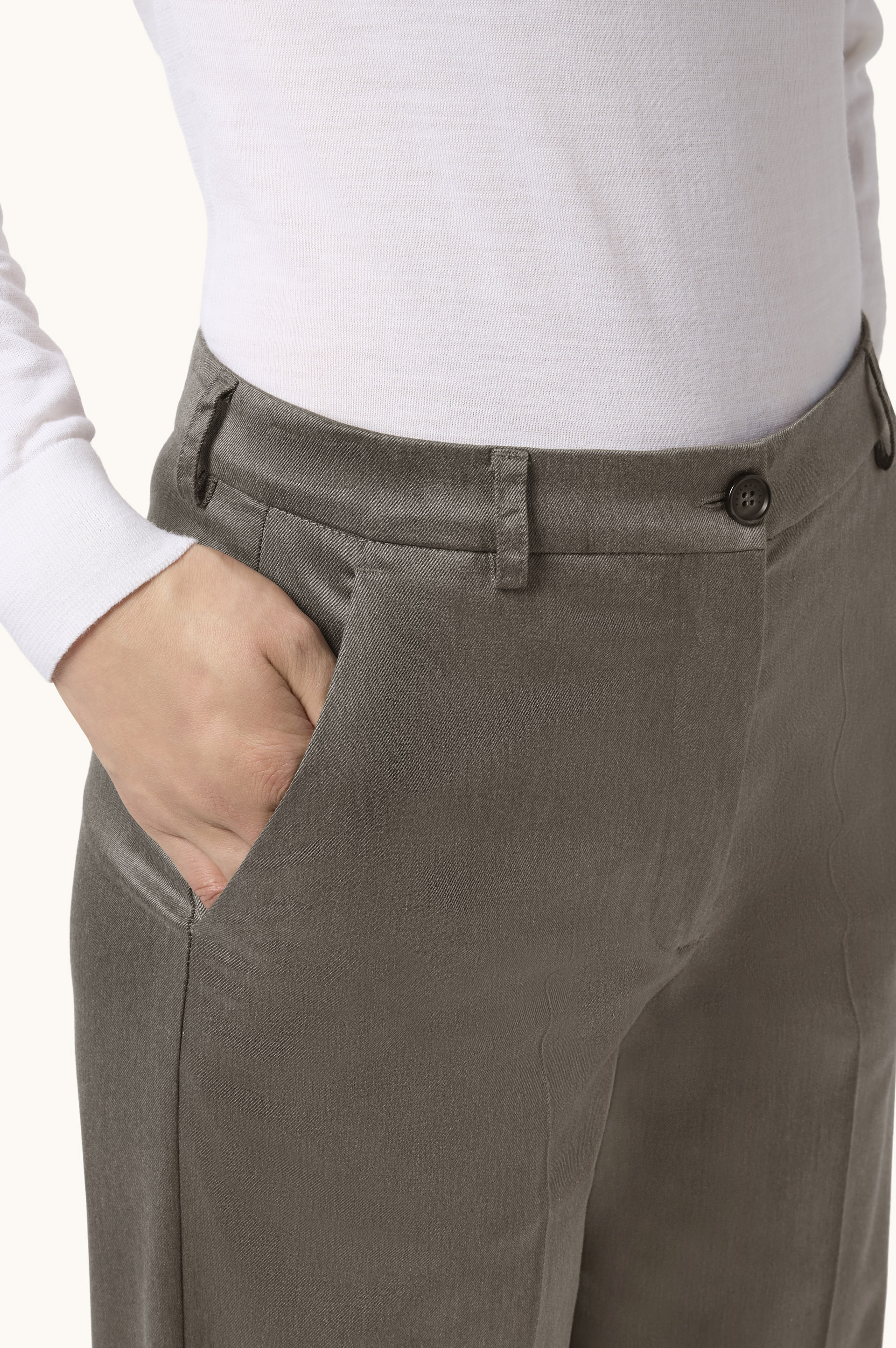 Palazzo Trousers in Wool Blend Twill image number 4