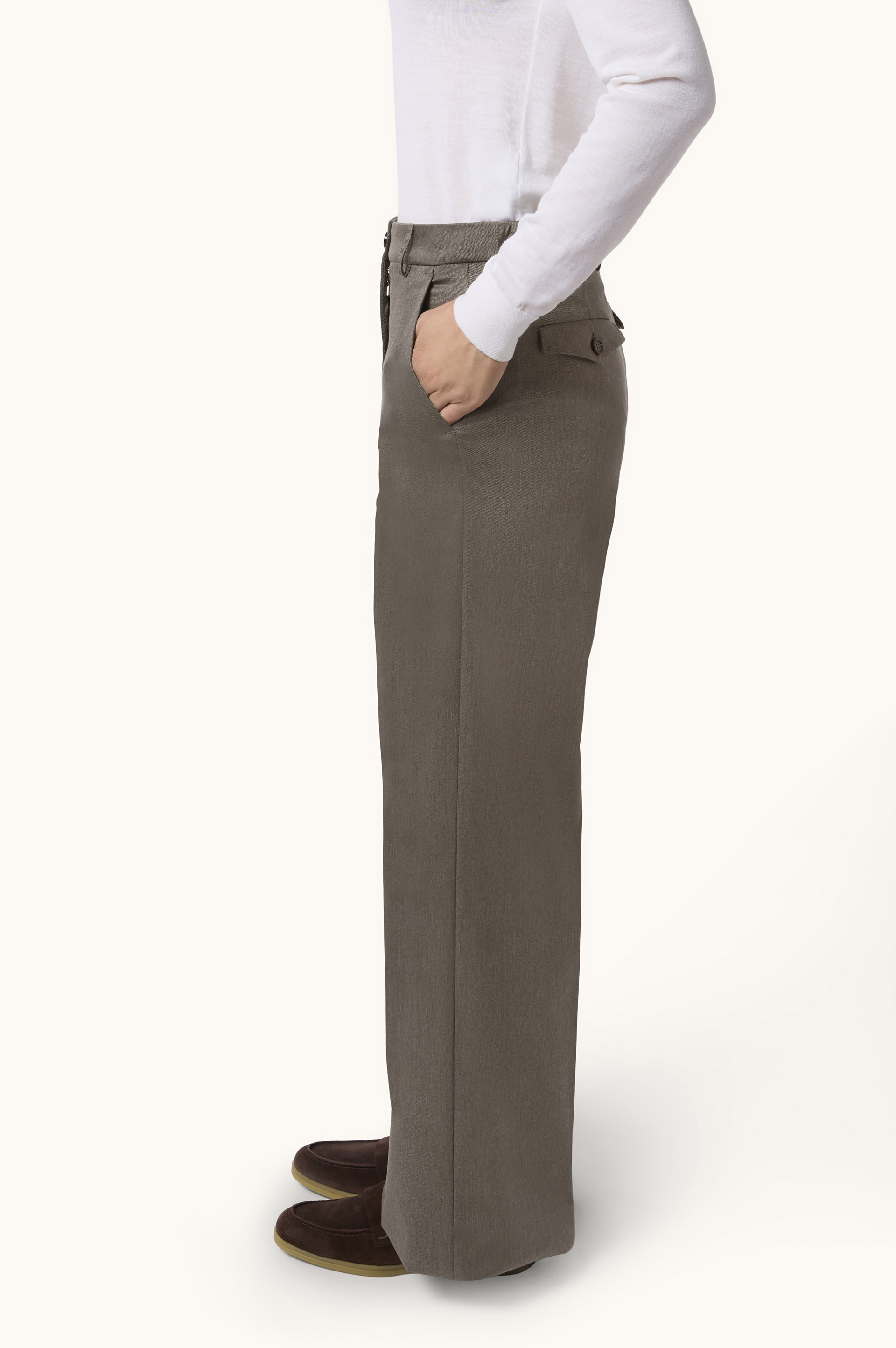 Palazzo Trousers in Wool Blend Twill image number 5