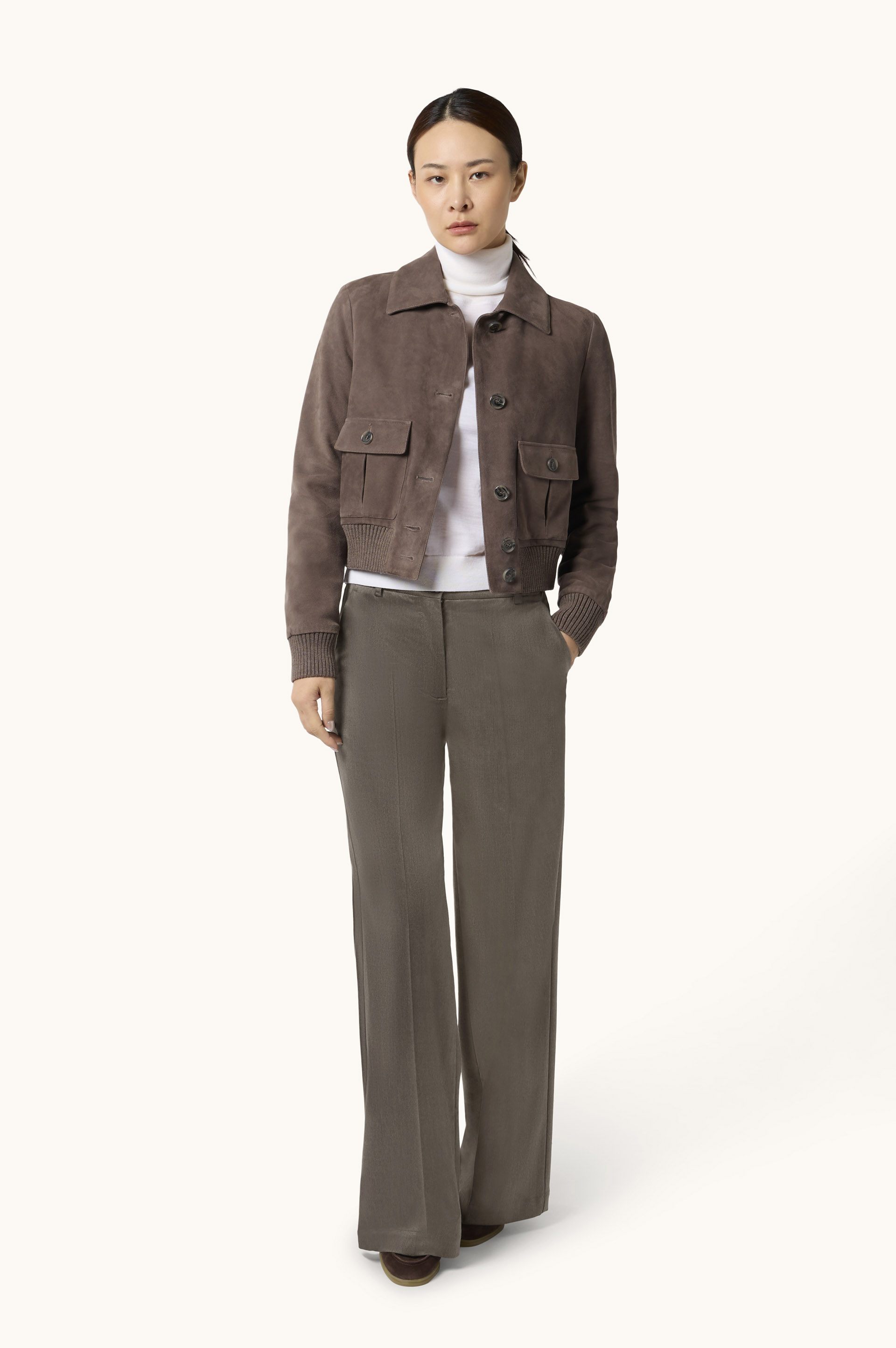 Palazzo Trousers in Wool Blend Twill image number 2