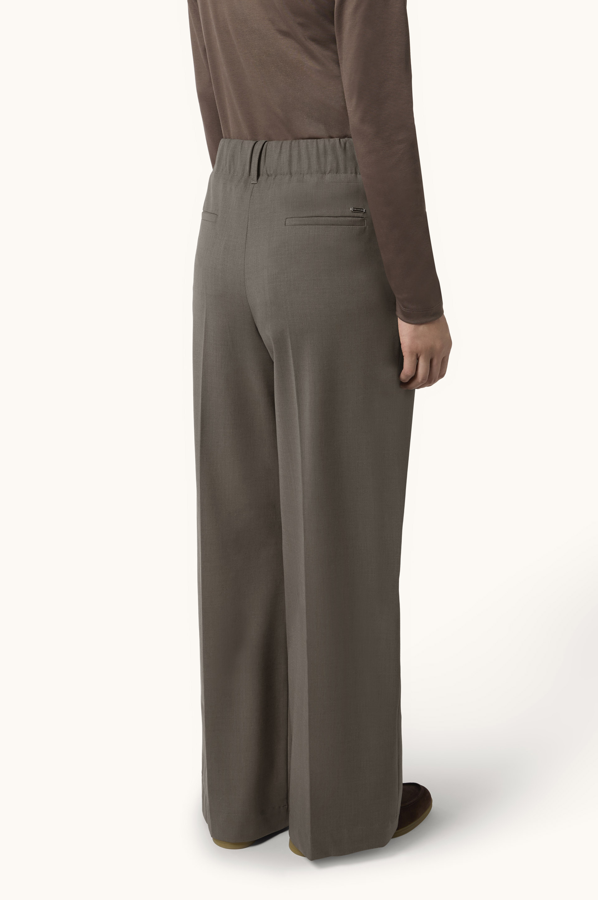 Pleated Palazzo Trousers in Tech Wool image number 3
