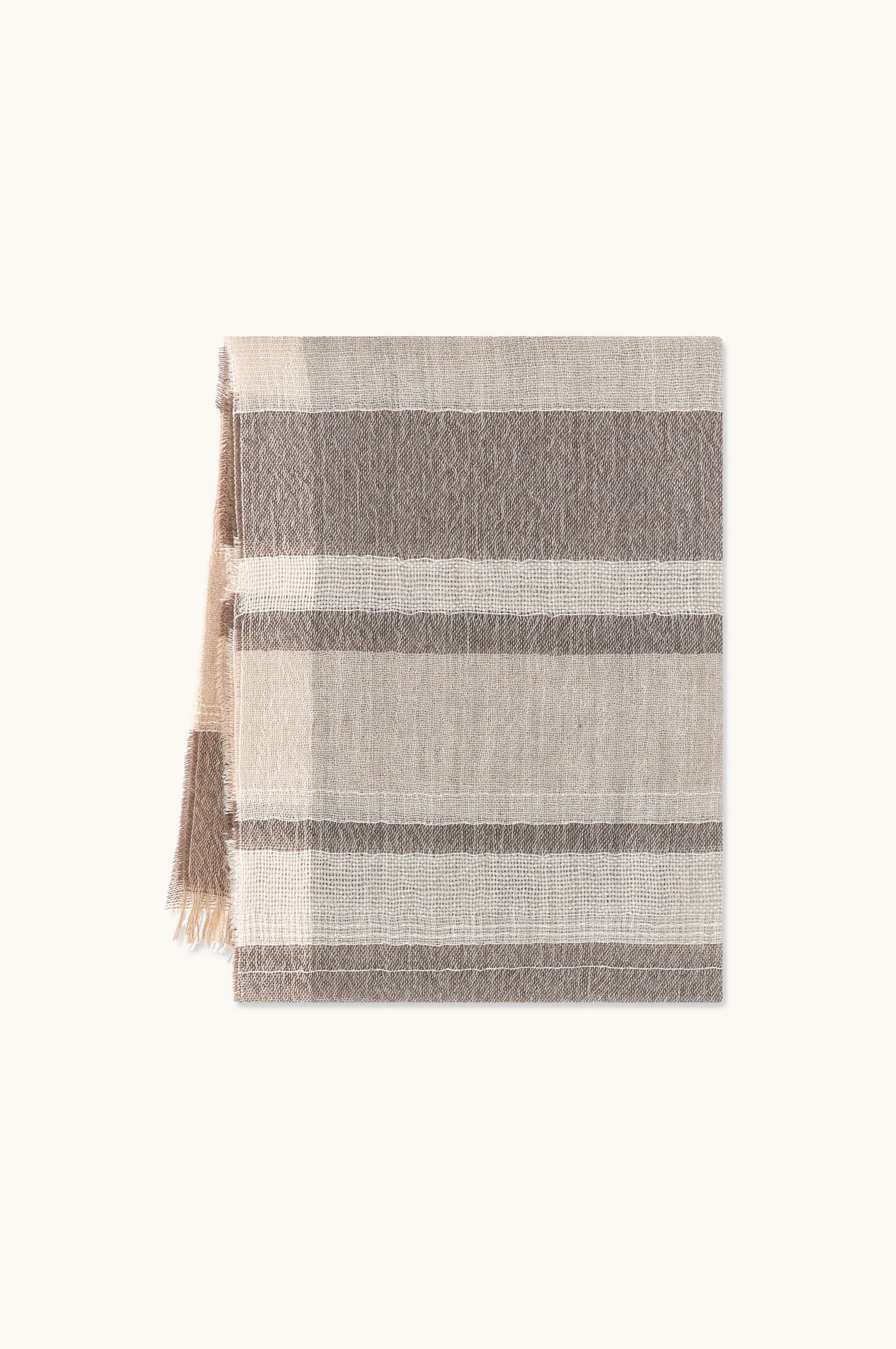 Alpaca and Wool Scarf with Striped Pattern image number 2