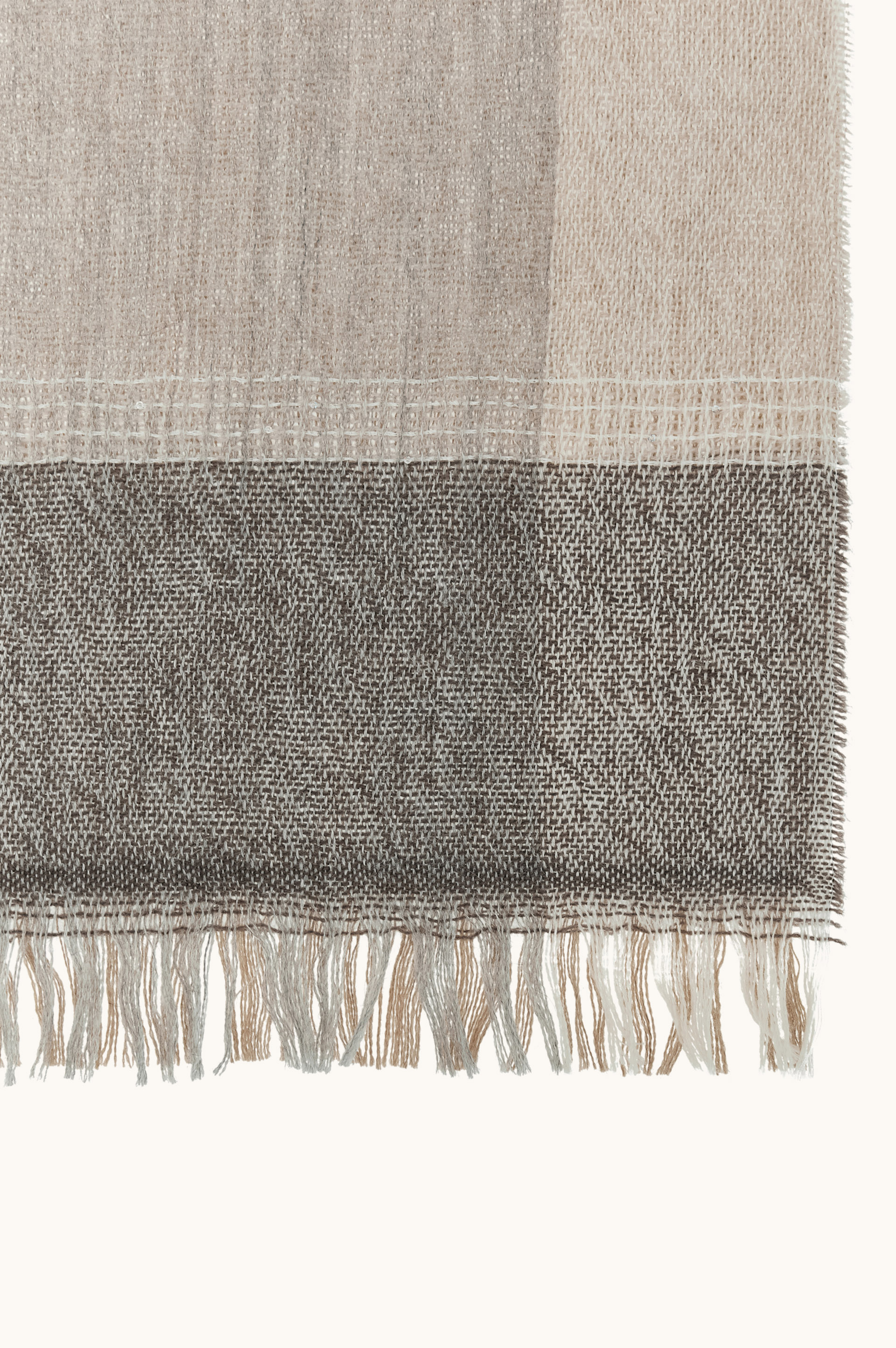 Alpaca and Wool Scarf with Striped Pattern image number 1