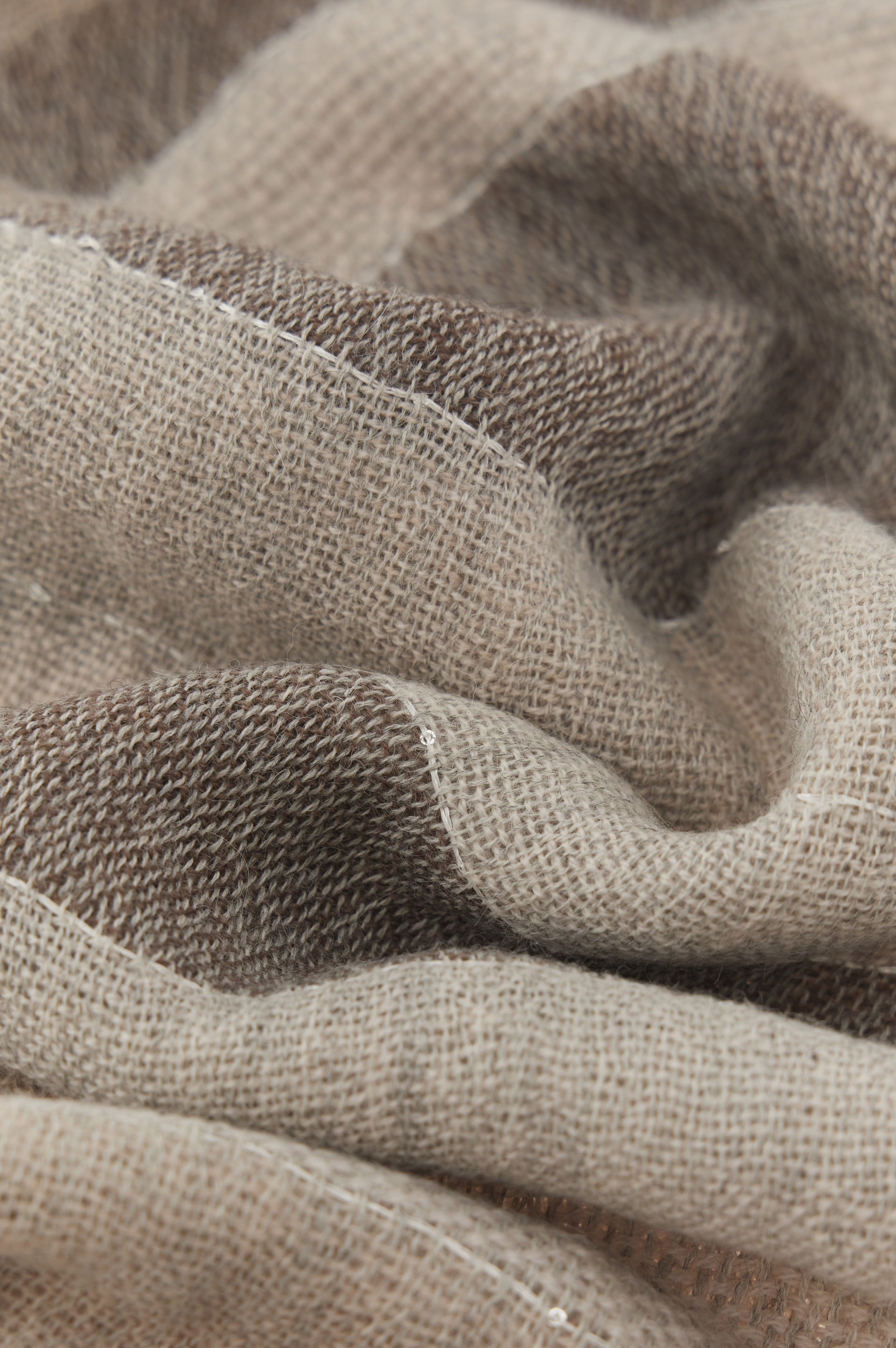 Alpaca and Wool Scarf with Striped Pattern image number 3
