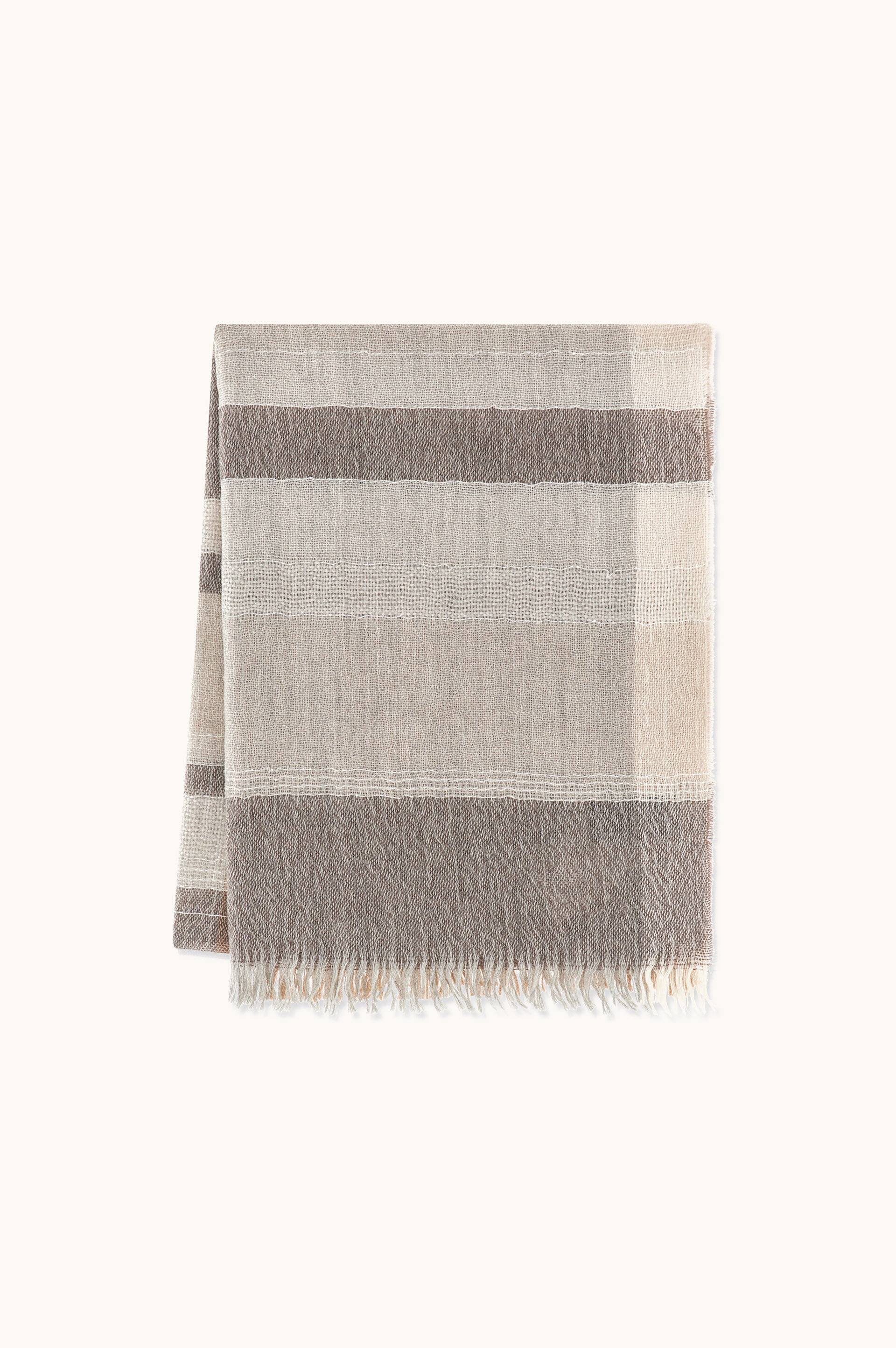 Alpaca and Wool Scarf with Striped Pattern image number 0