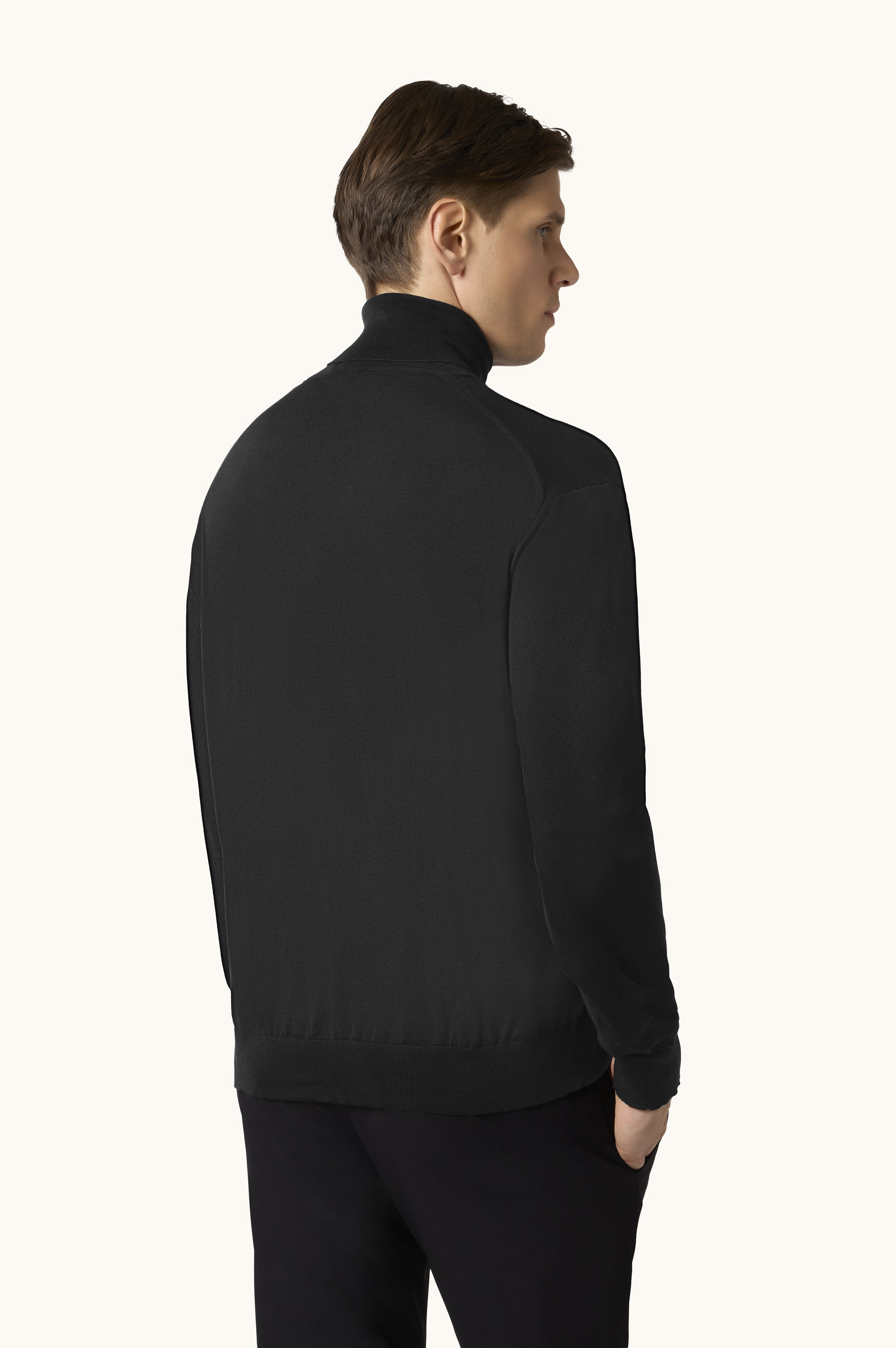 Superfine 140's Merino Wool Turtleneck Sweater image number 3