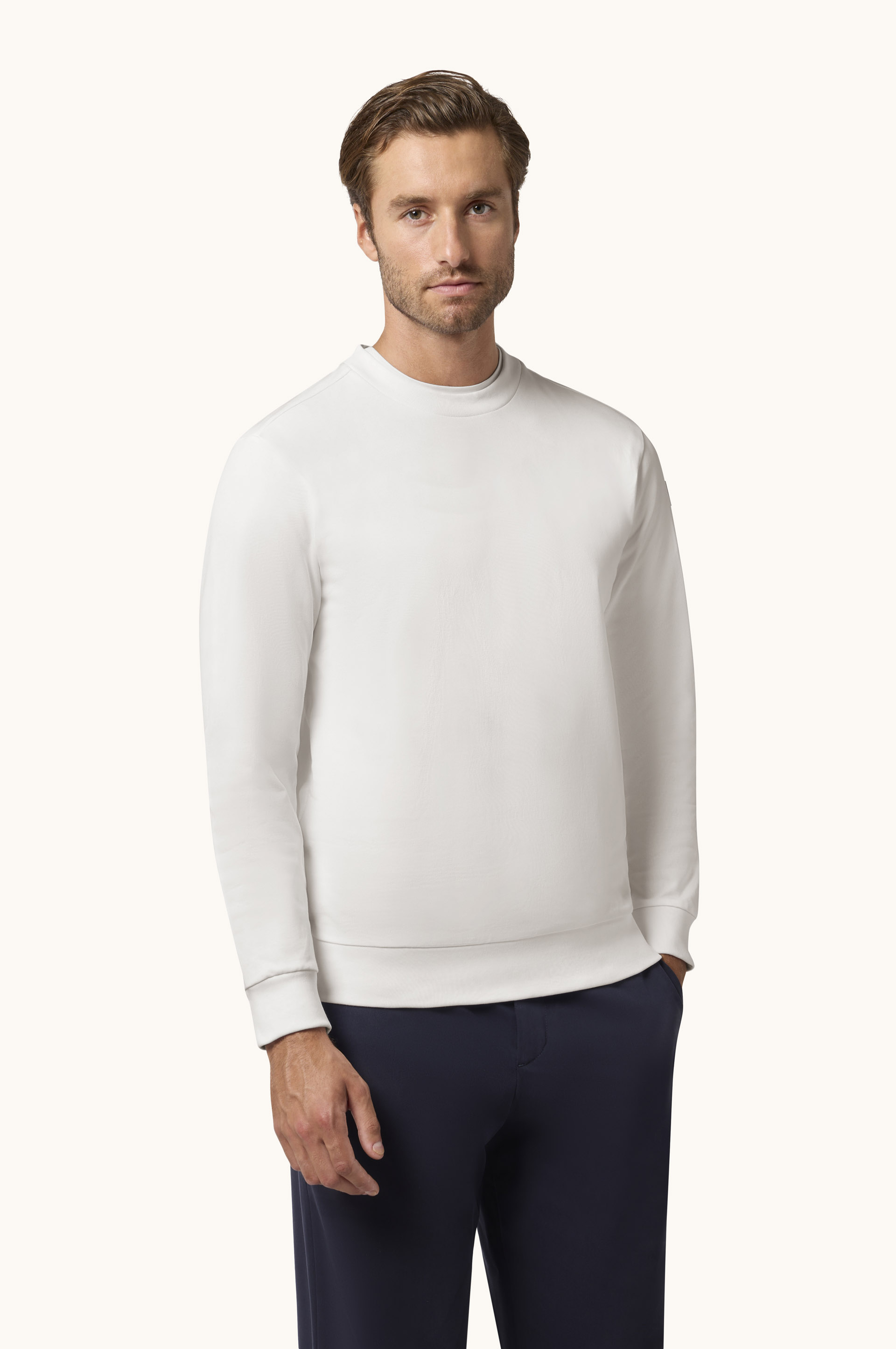 Sweat-shirt en coton avec badge iconique image number 0