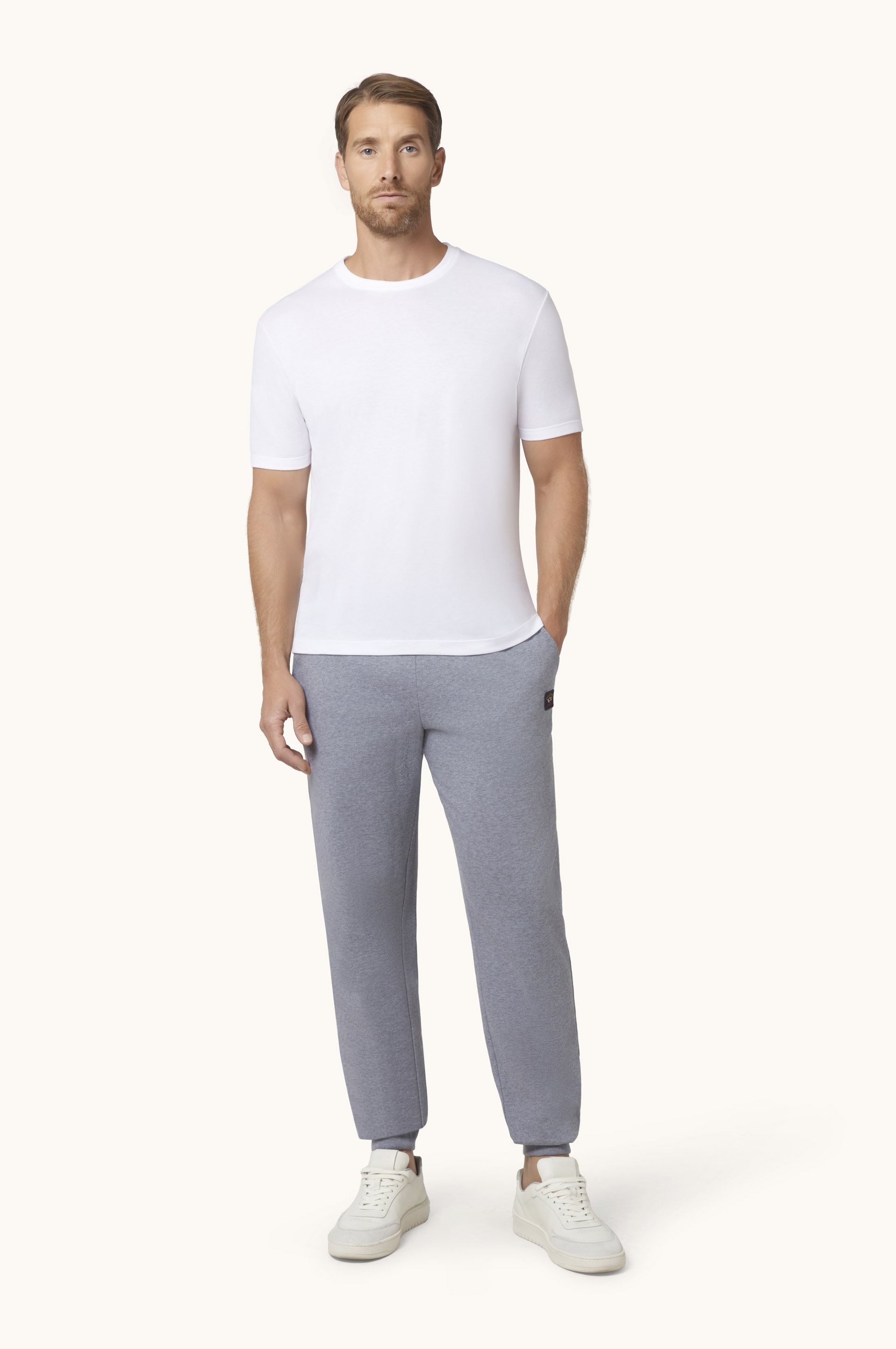 Cotton Jogger Trousers with Iconic Badge image number 2