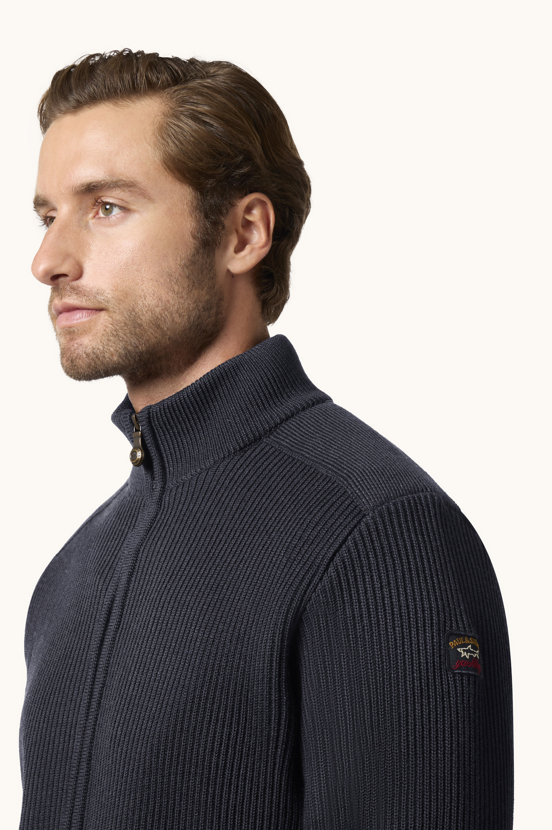 Cardigan zip-up in lana soft Cool Touch image number 4