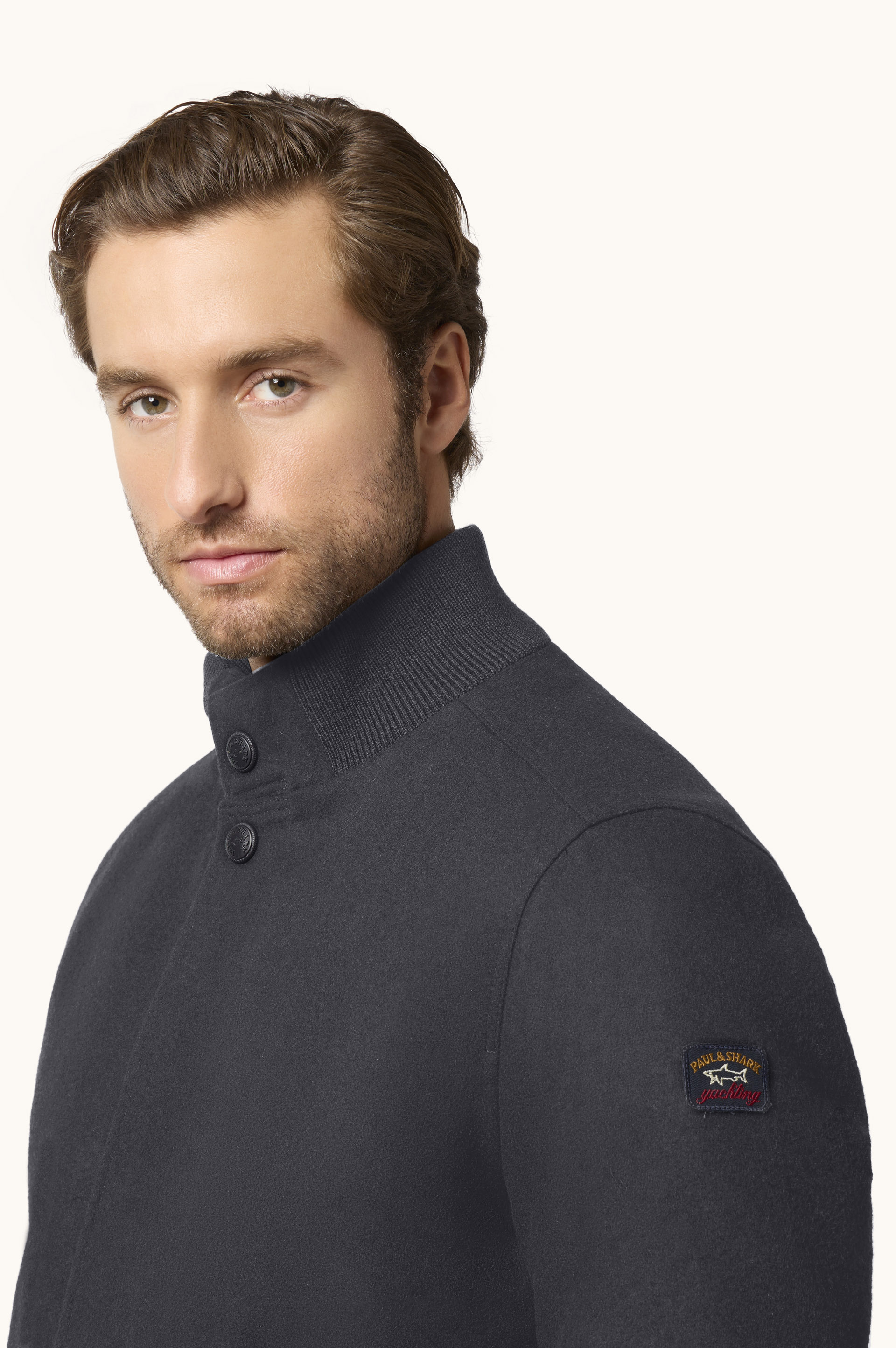 Bomber in lana con badge iconico image number 3