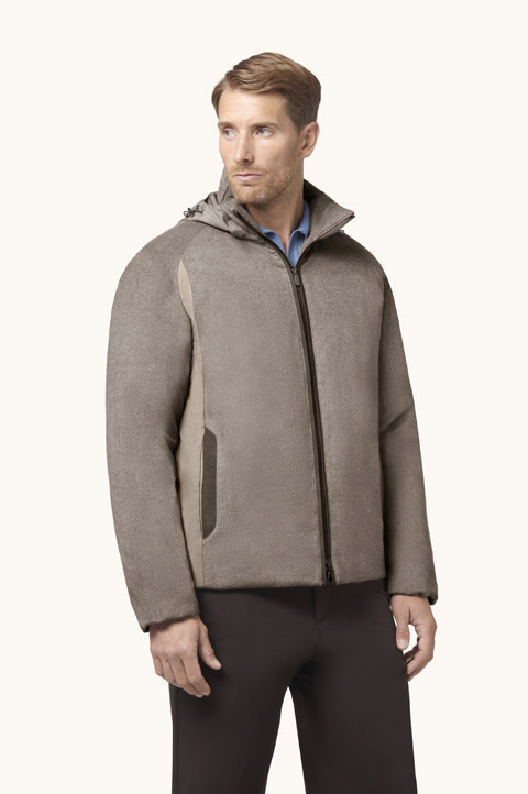 Chaqueta acolchada de cachemira con plum&oacute;n de Eider
